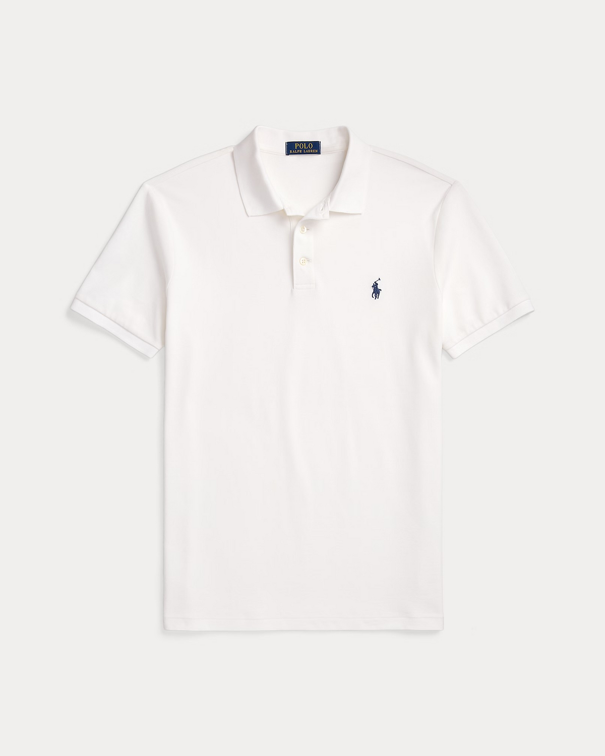 Custom Slim Fit Stretch Mesh Polo - White