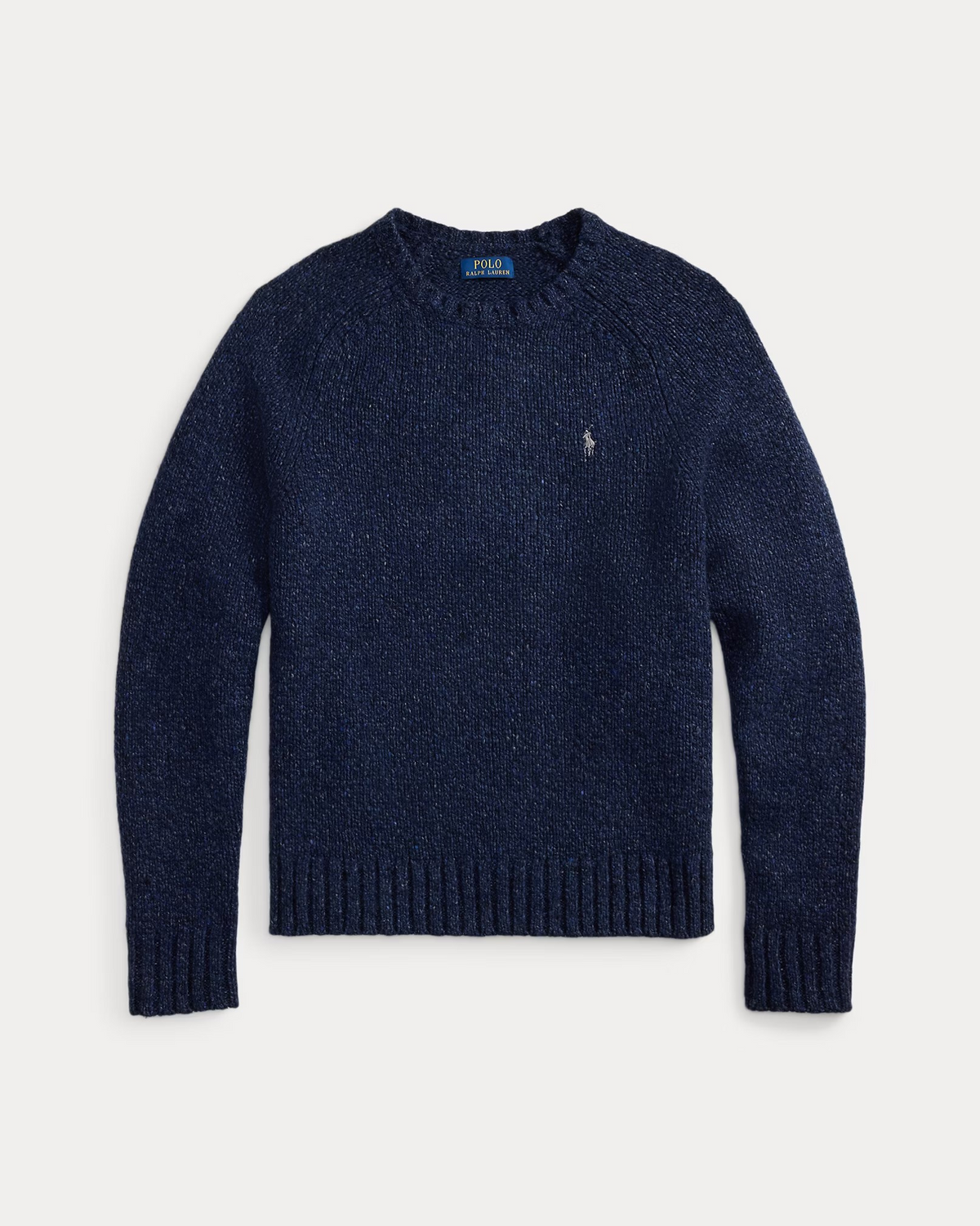 Marled Knitted Wool-Blend Jumper - Navy
