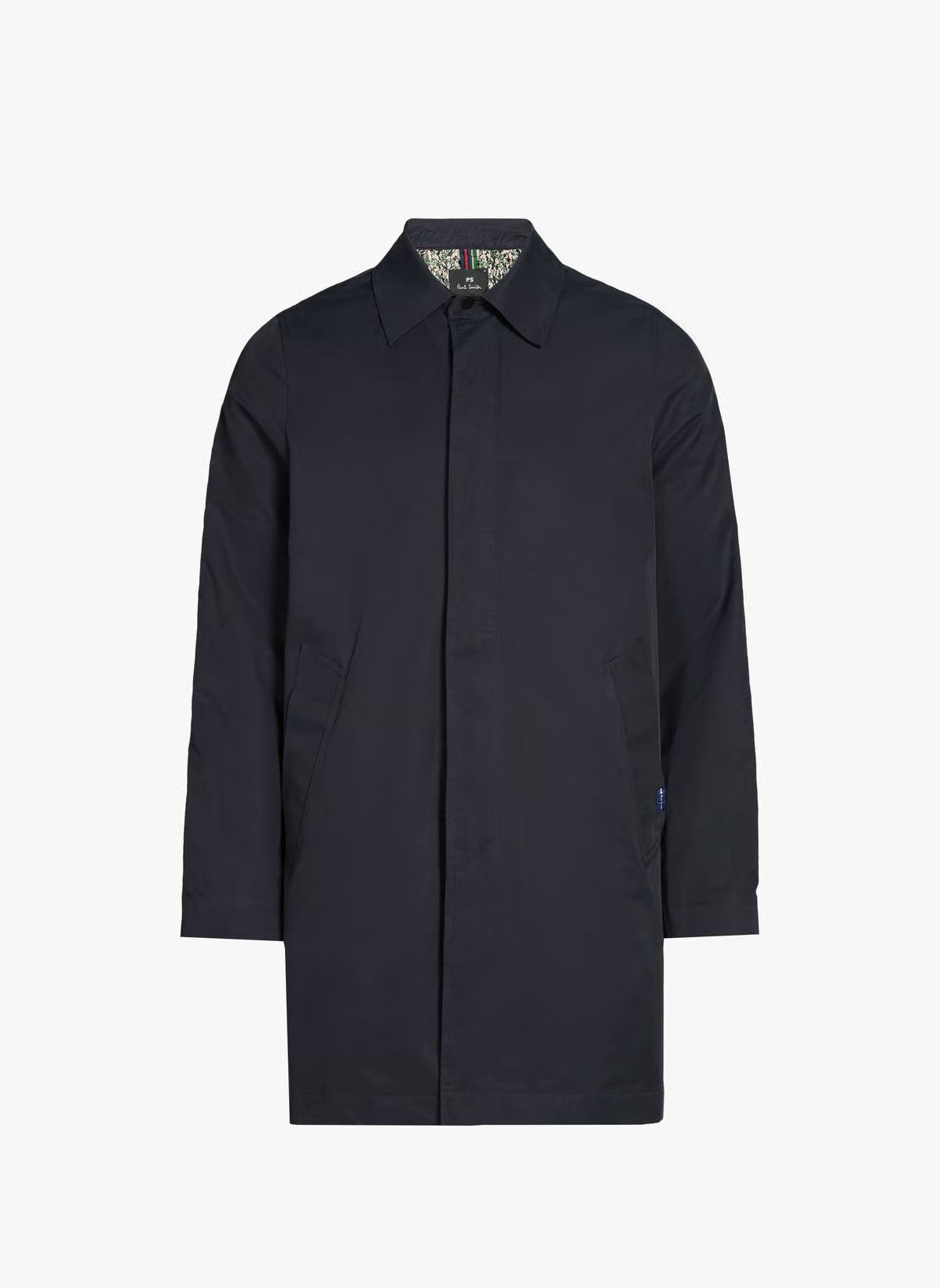 Cotton-Blend Lightweight Mac - Navy