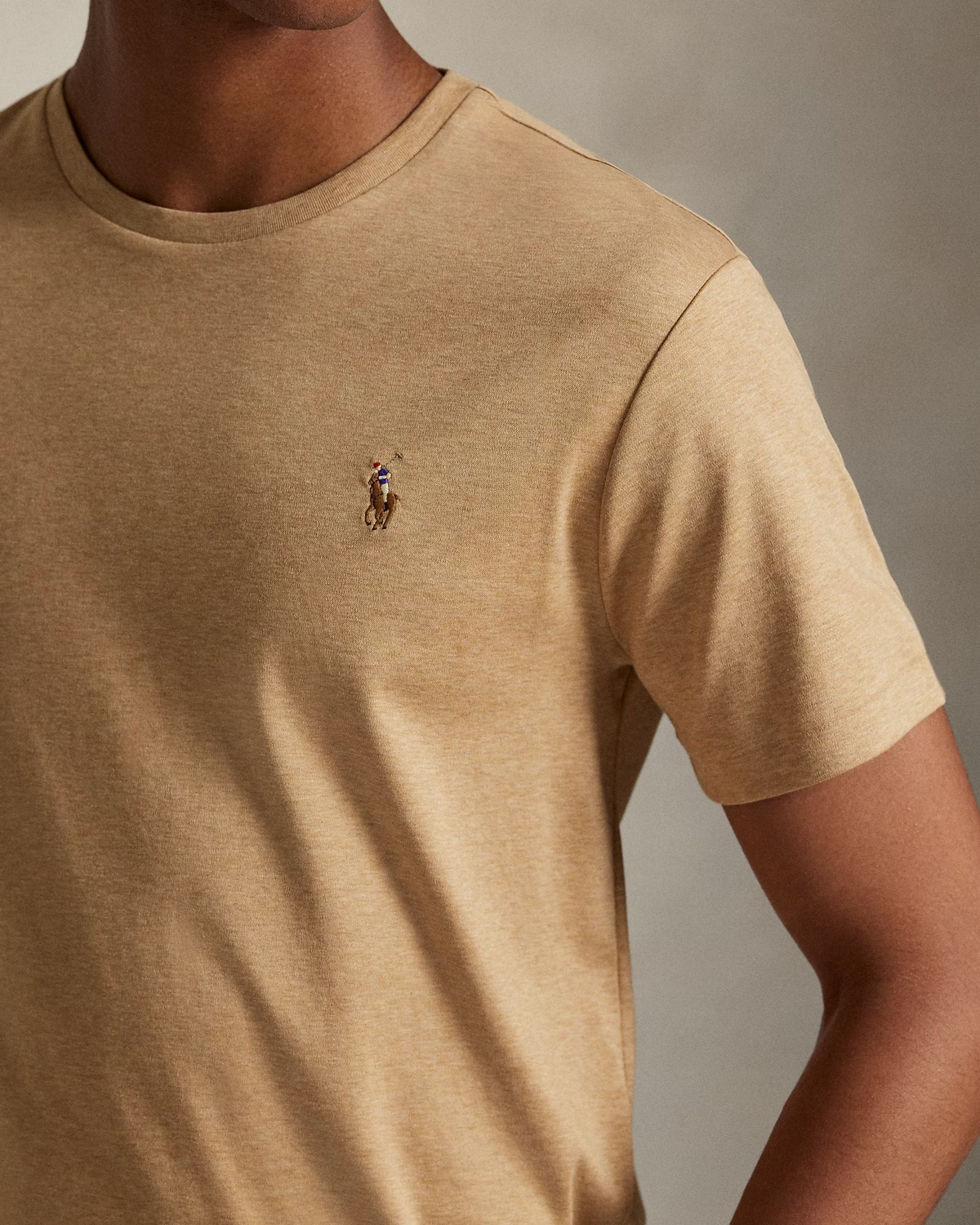 Custom Slim Fit Soft Cotton T-Shirt - Camel Brown