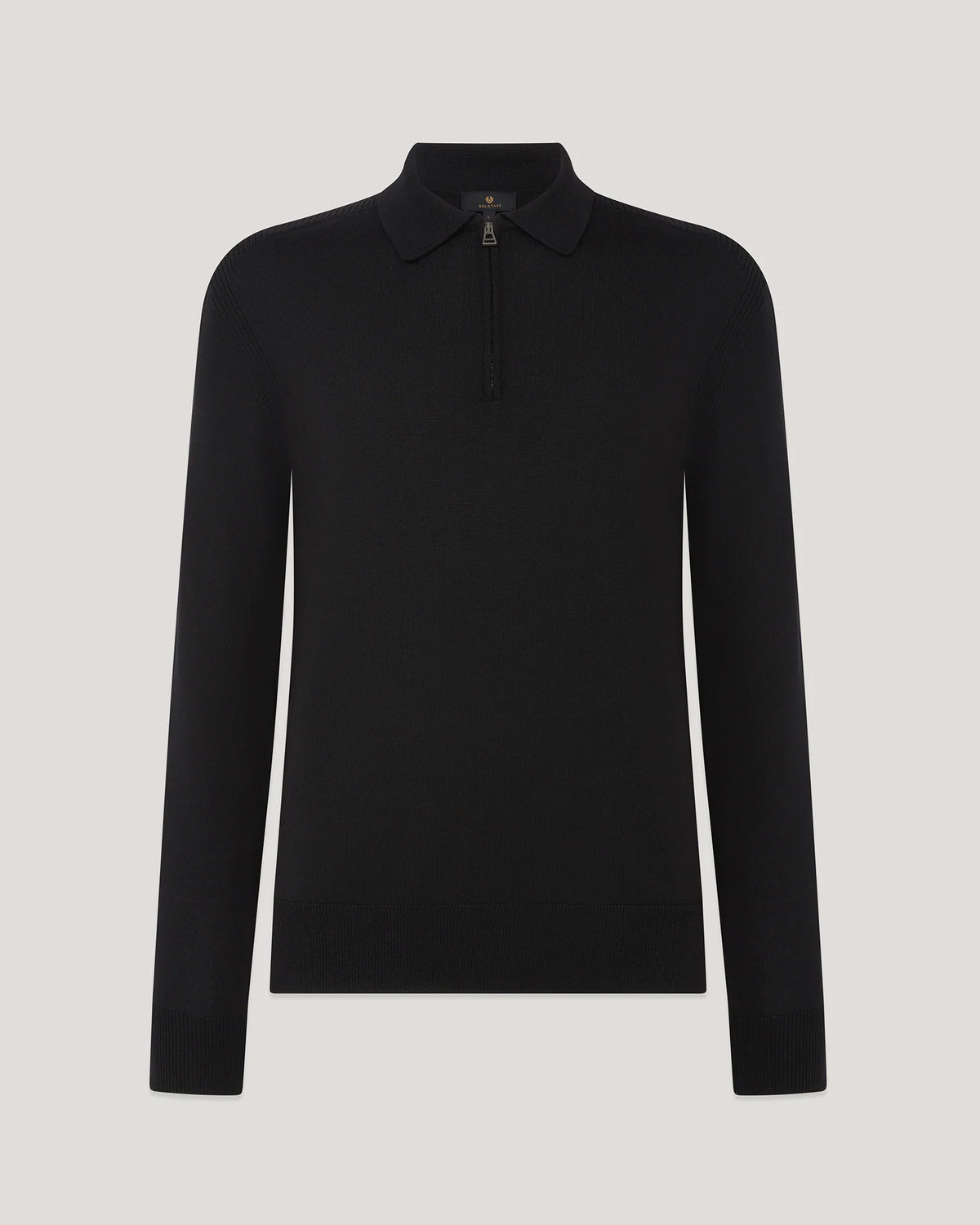 Kyle Long Sleeve Knitted Polo - Black