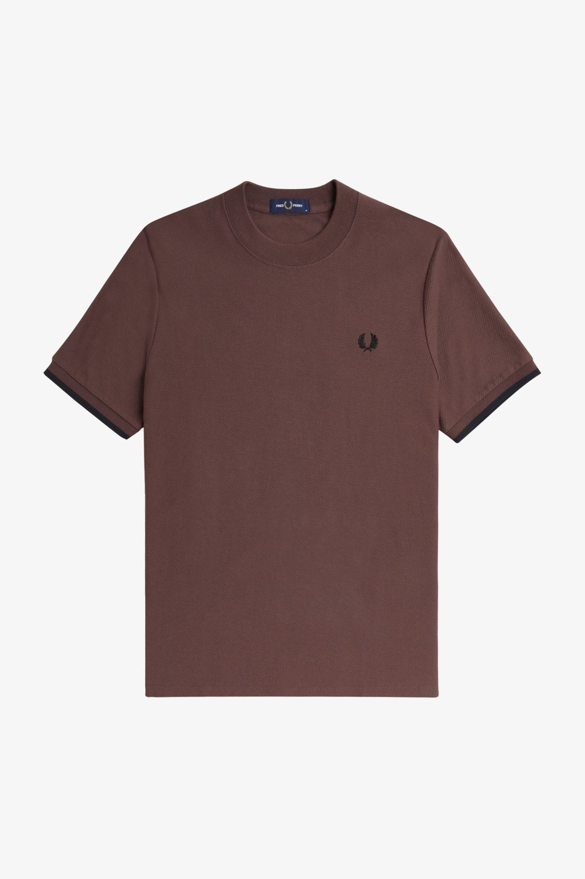 Tipped Cuff Piqué T-Shirt - Brick Brown