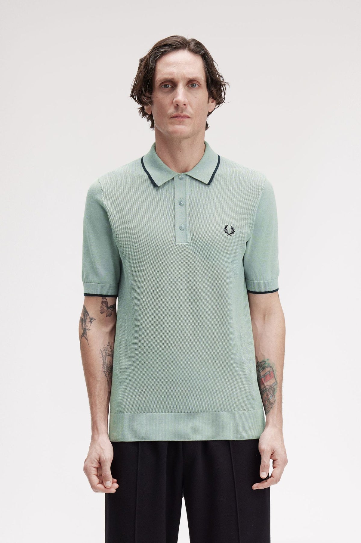 Pique Stitch Knitted Shirt - Green