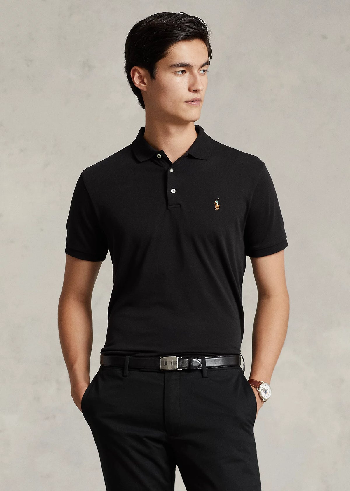 Custom Slim Fit Soft Cotton Polo Shirt - Black