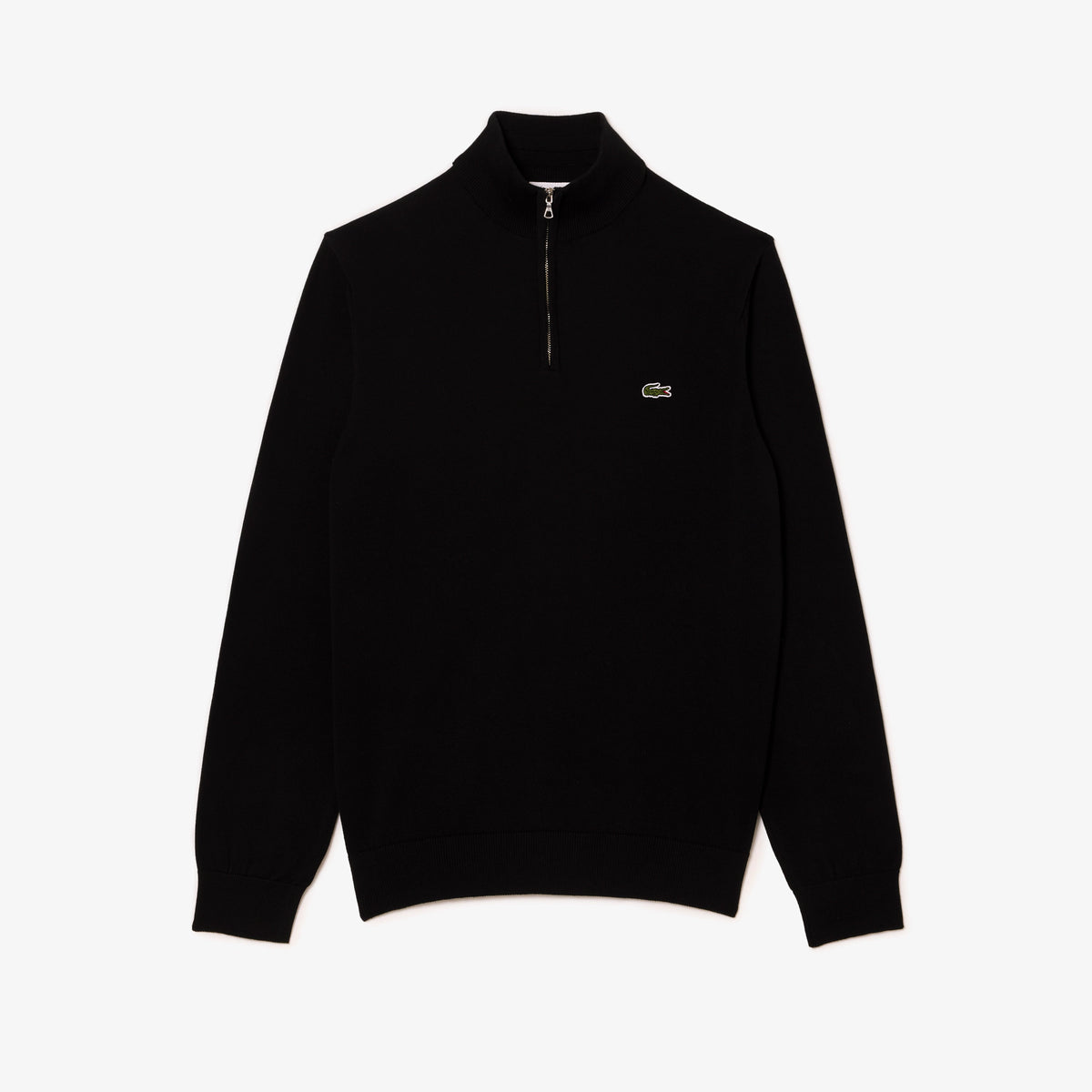 Quarter Zip Cotton Sweatshirt - Black