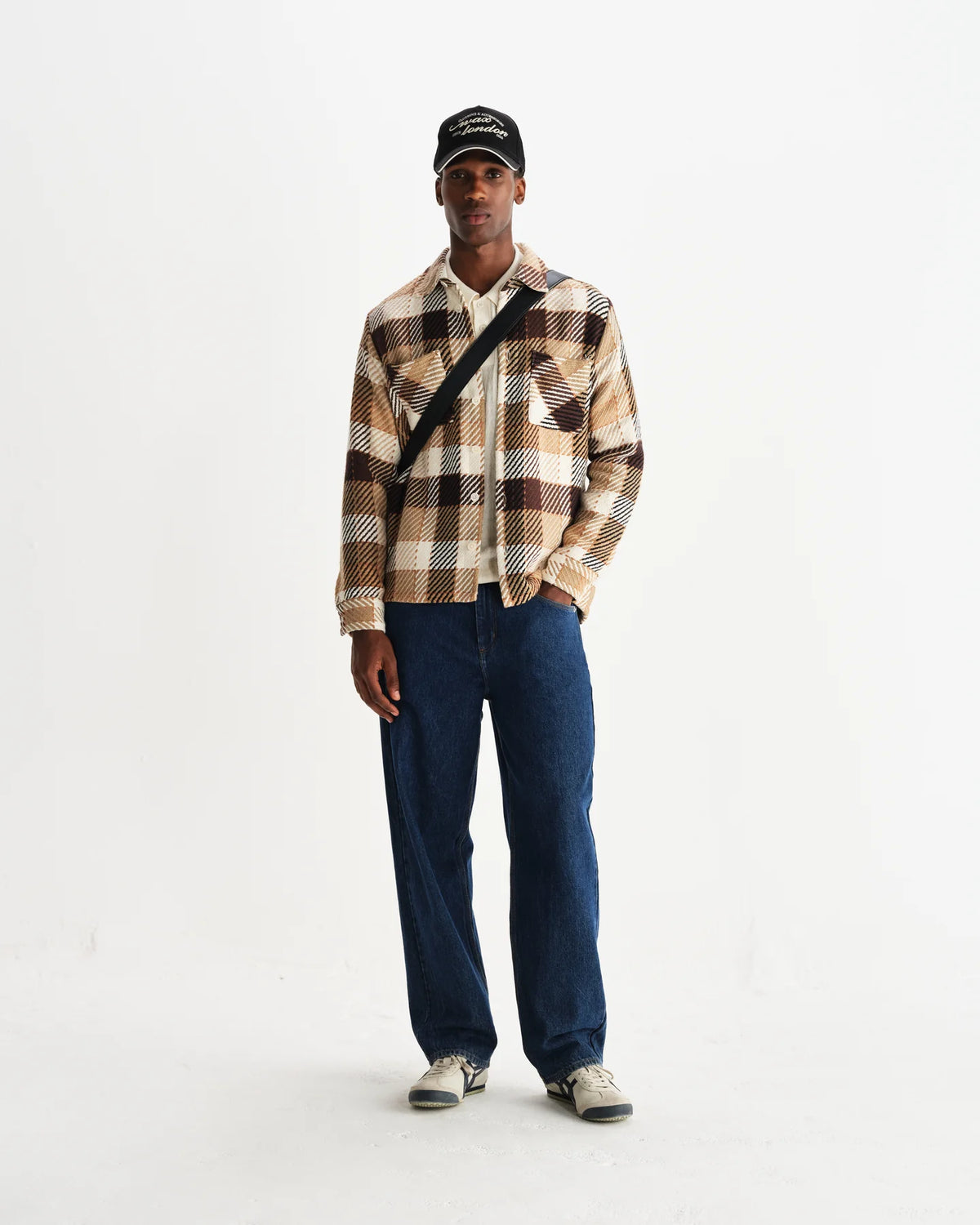 Whiting Block Check Overshirt - Brown