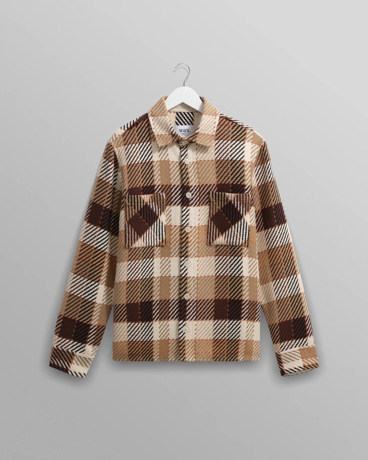 Whiting Block Check Overshirt - Brown