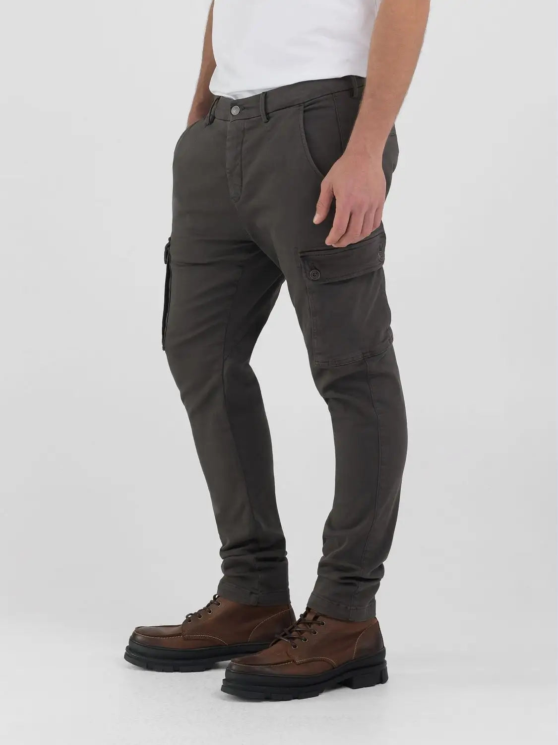 Hyperflex Jaan Slim Fit Cargo Jeans - Wood Grey