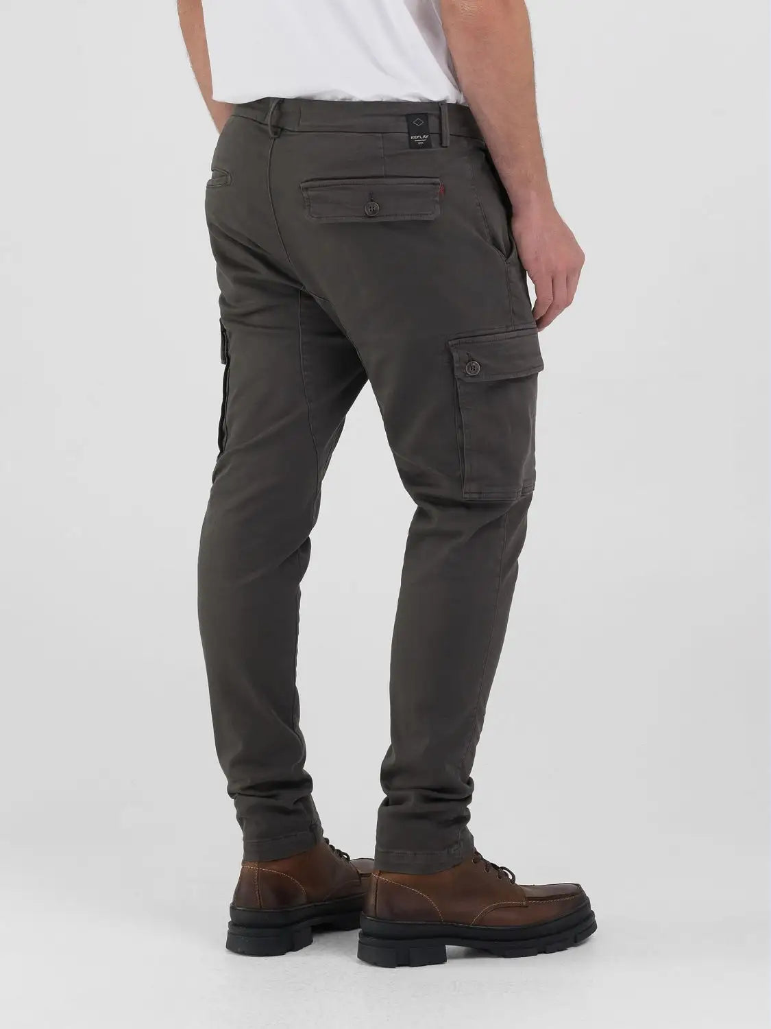 Hyperflex Jaan Slim Fit Cargo Jeans - Wood Grey