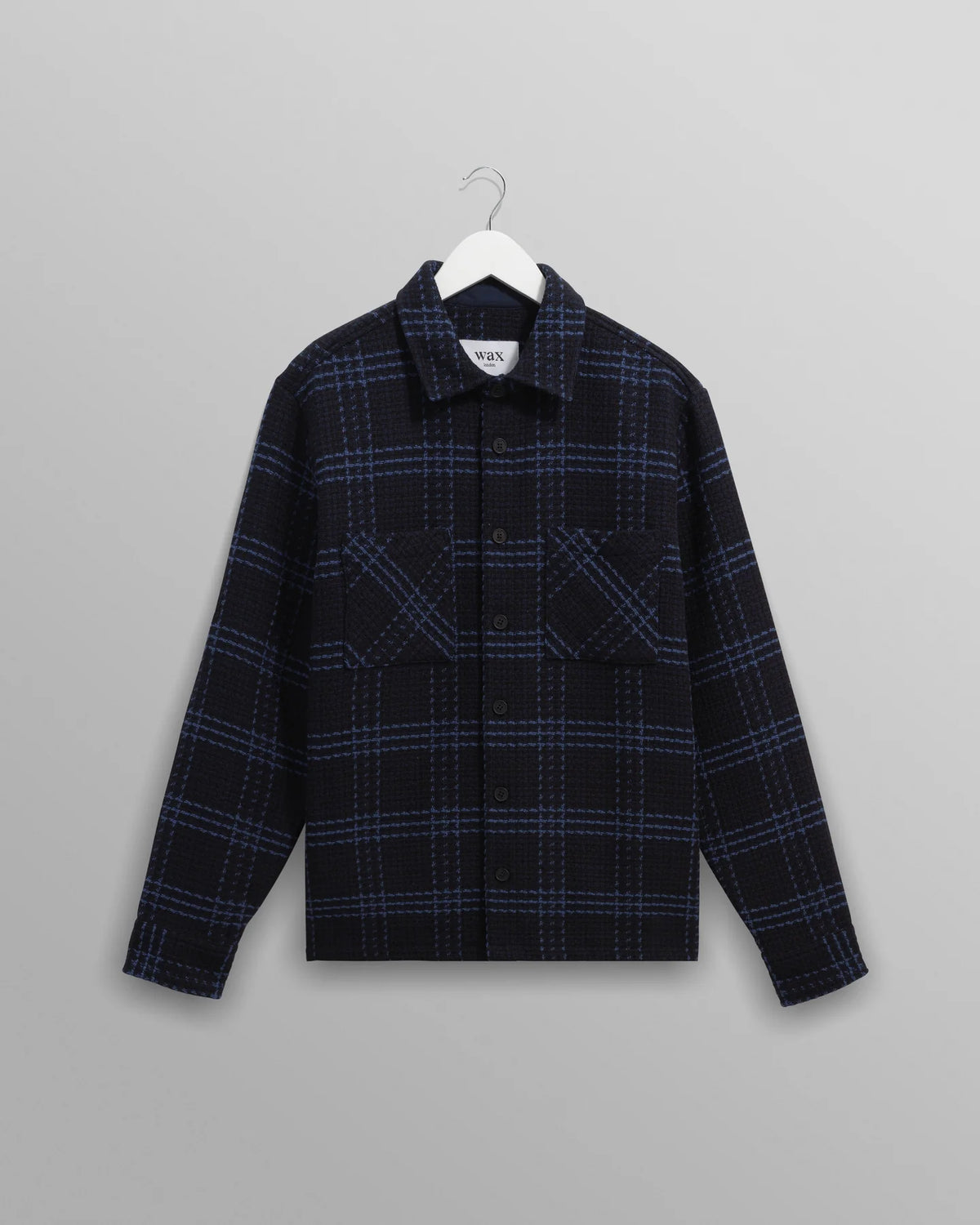 Whiting Block Check Overshirt - Navy/Black