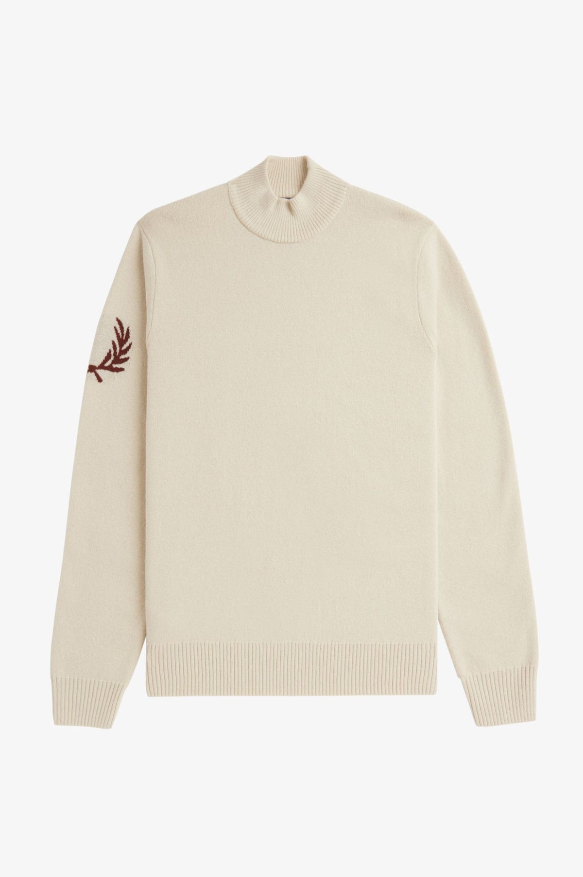 Laurel Wreath Mock Neck Jumper - Cream