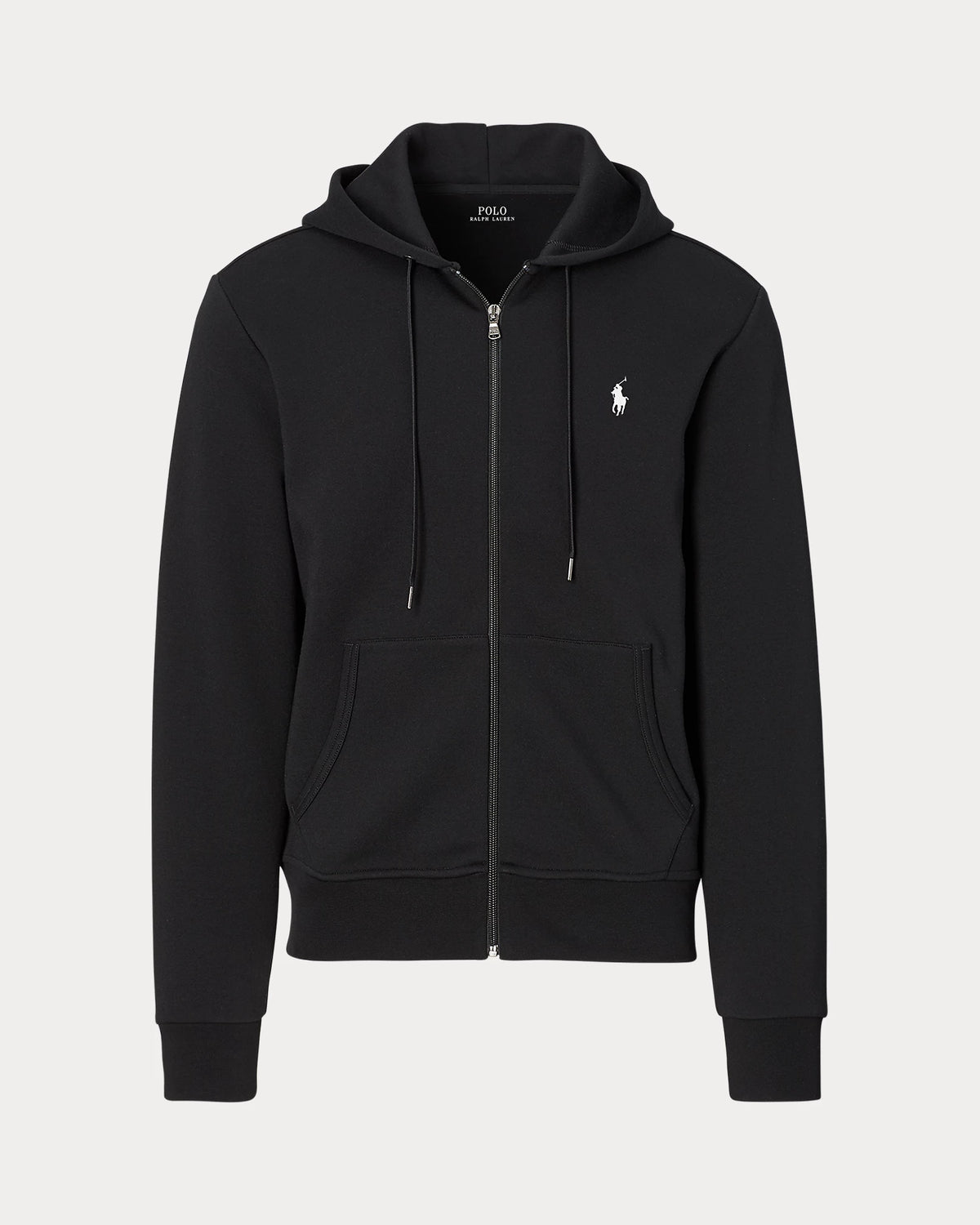 Double Knit Full Zip Hoodie - Black