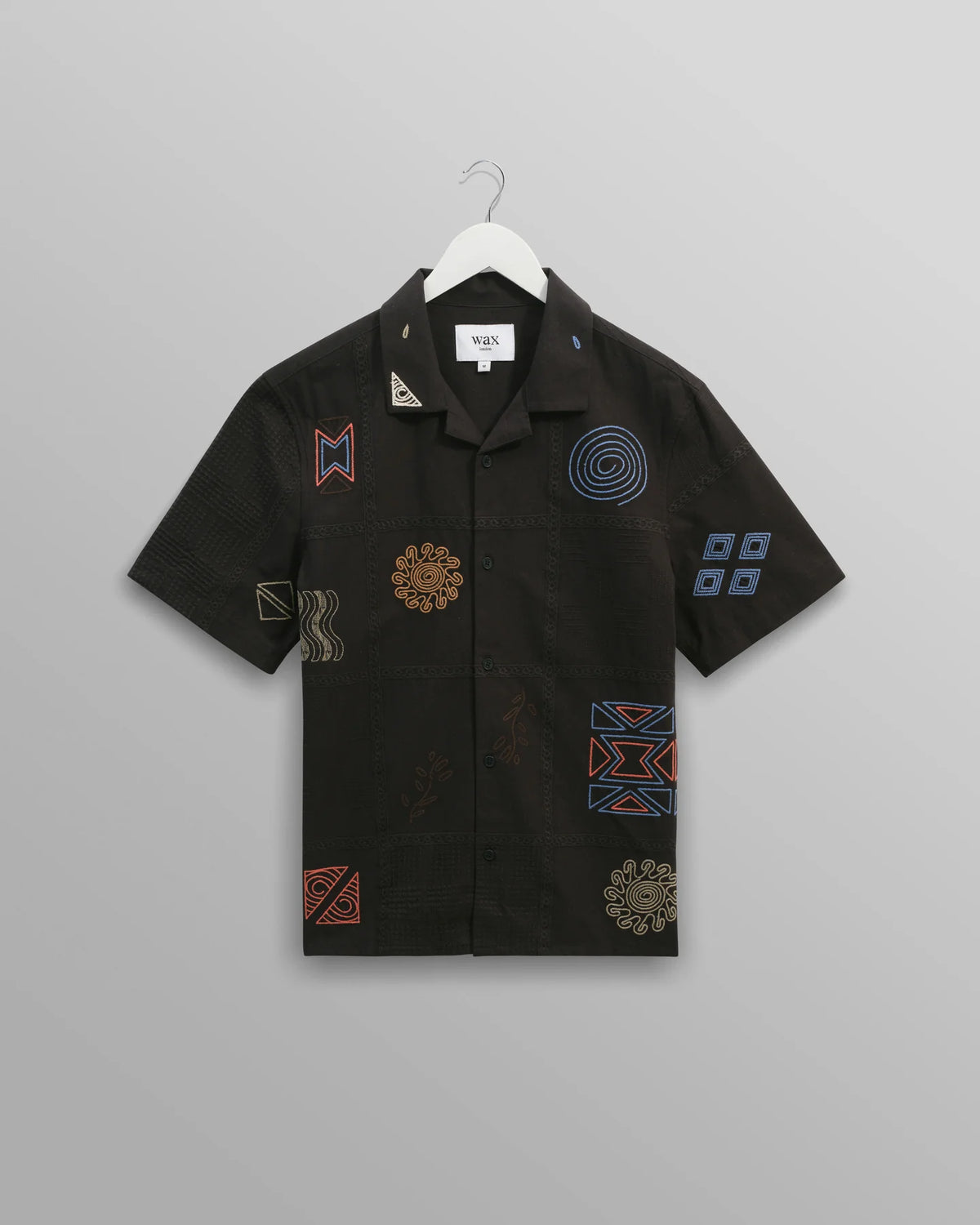 Didcot Doodle Embroidered Short Sleeve Shirt - Navy