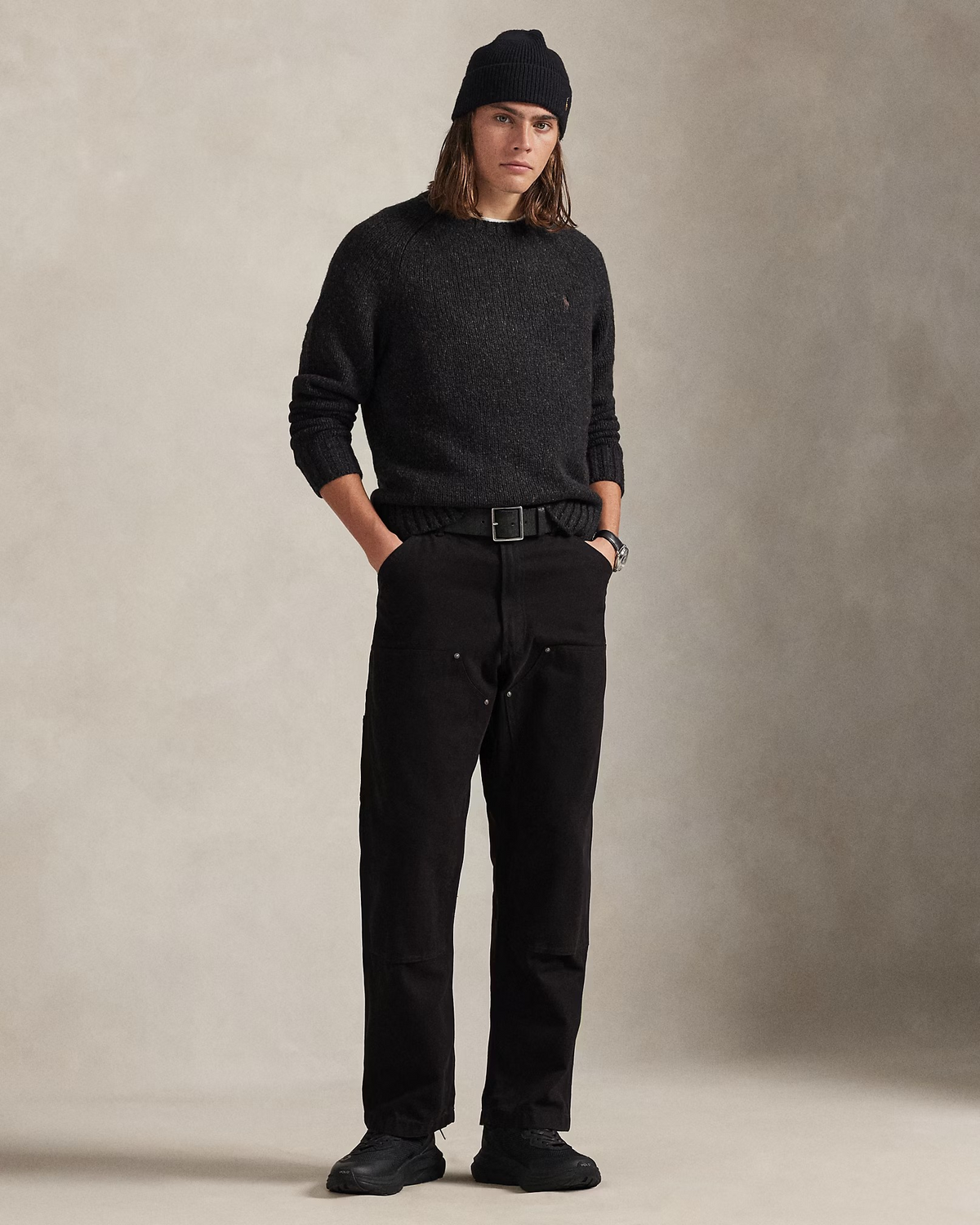 Marled Knitted Wool-Blend Jumper - Charcoal Marl