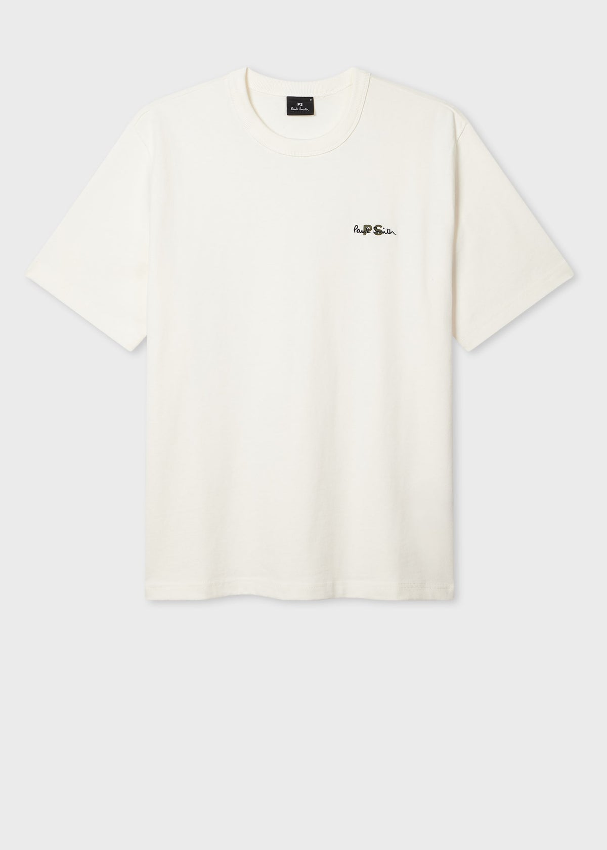 Oversized Logo Embroidery T-Shirt - Ecru