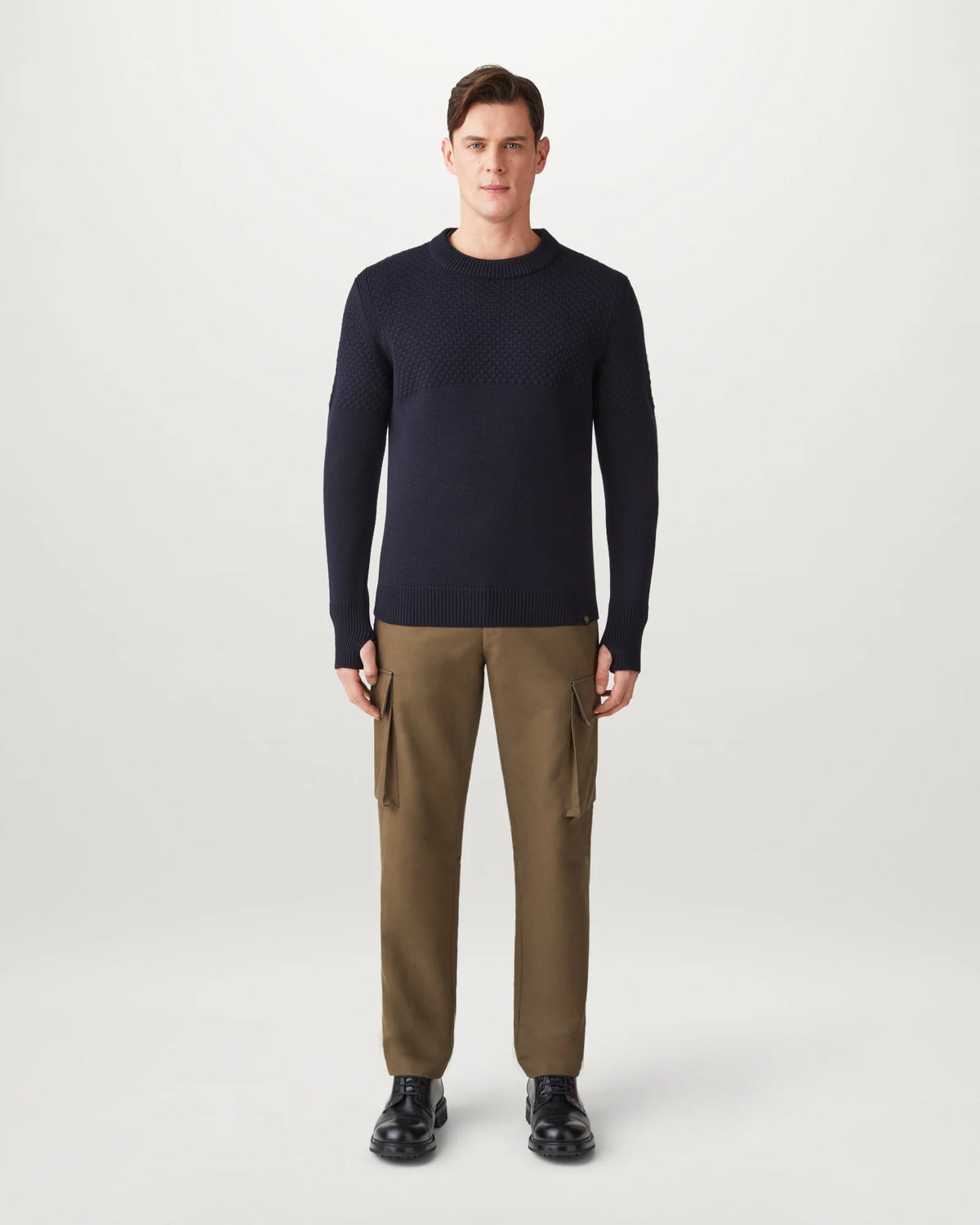 Sternway Waffle Knitted Jumper - Navy