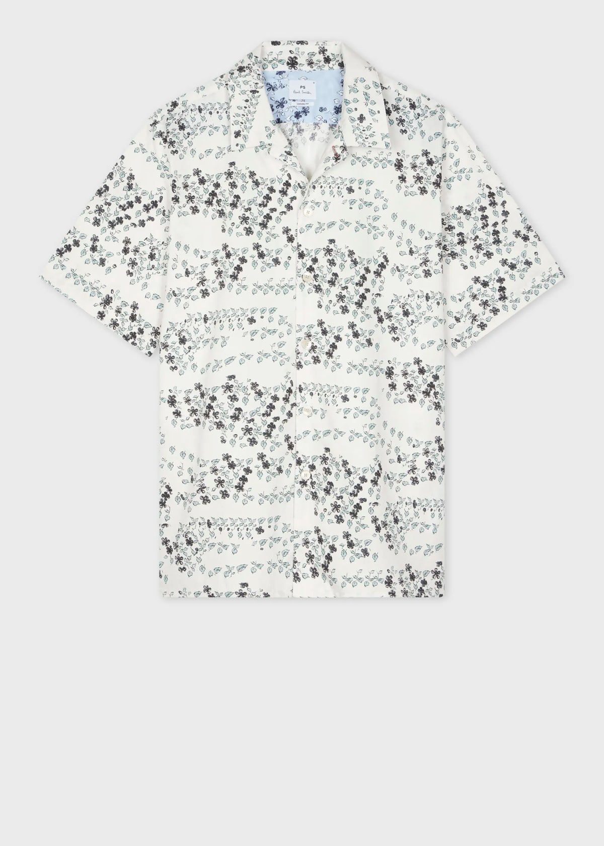 &#39;Jasmine&#39; Print Short-Sleeve Shirt - Ecru