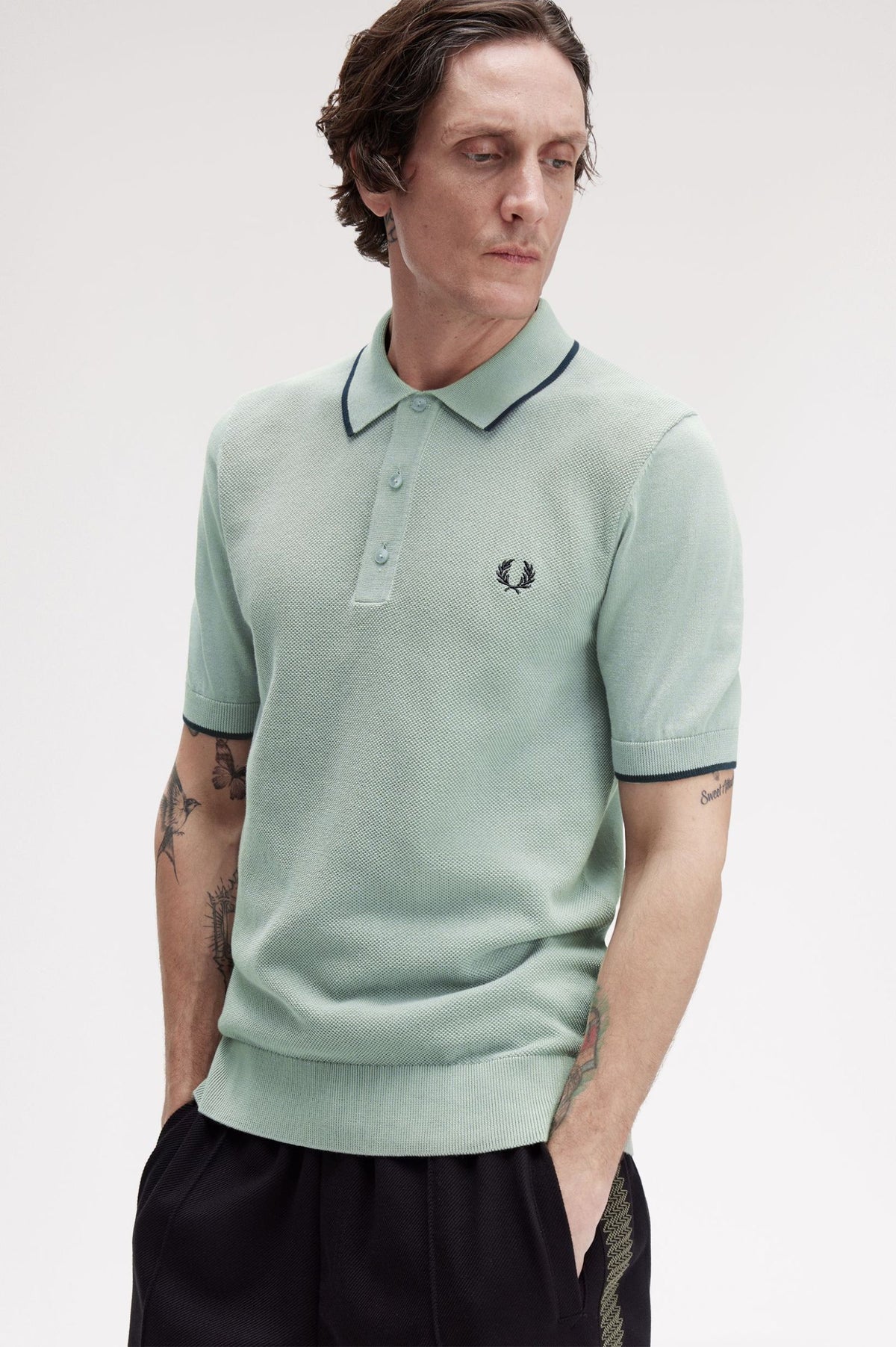 Pique Stitch Knitted Shirt - Green
