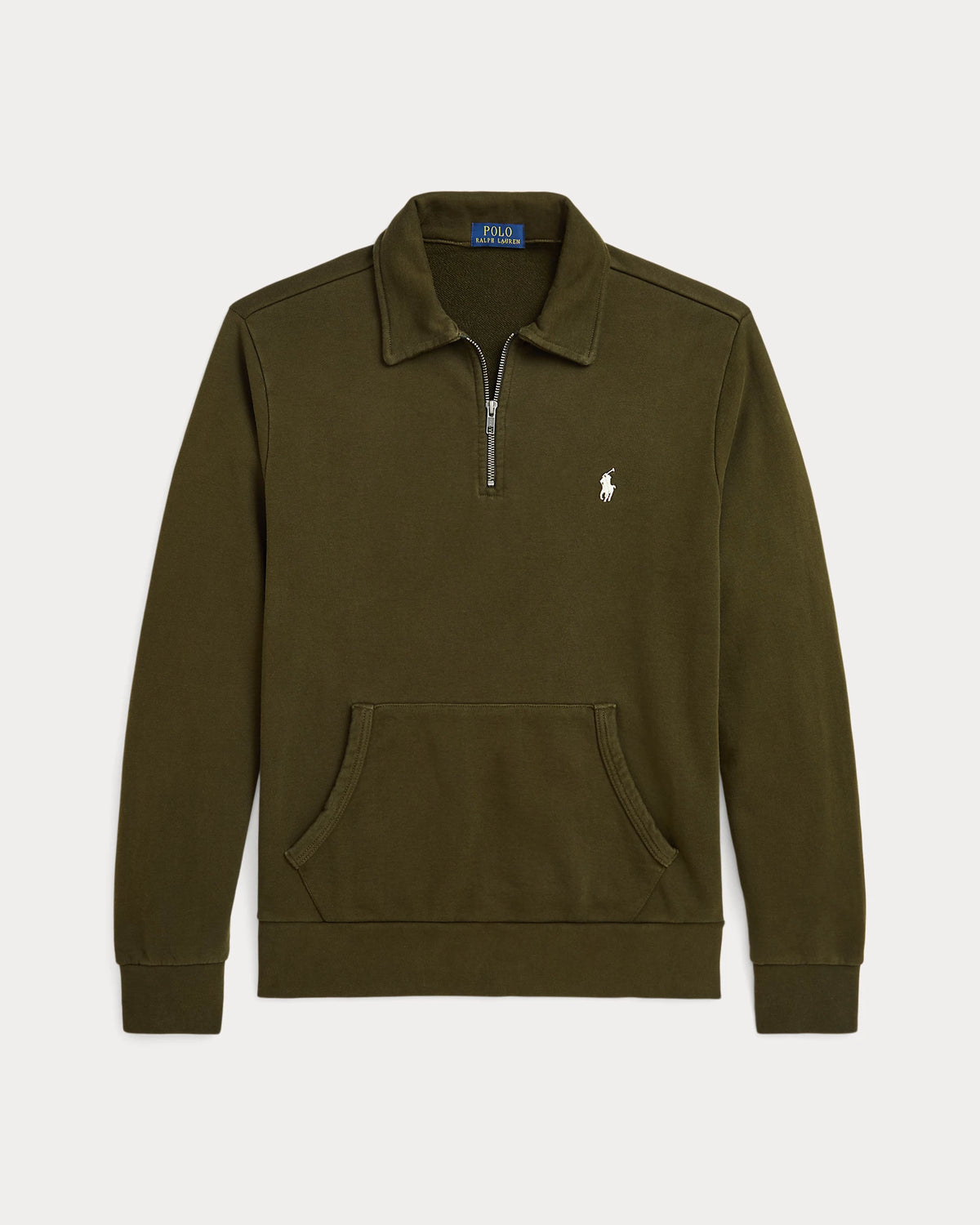 Loopback Fleece Quarter-Zip Sweatshirt - Khaki