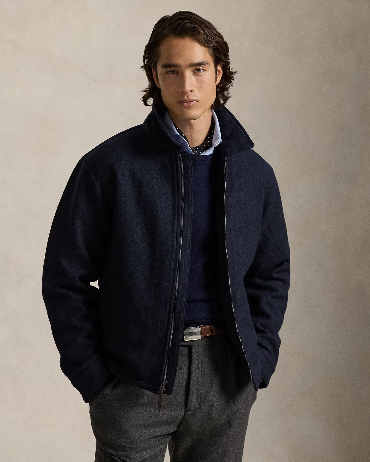 Langdon Wool Jacket - Navy