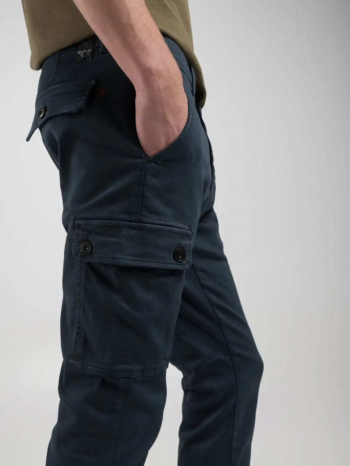 Hyperflex Jaan M9649E Slim Fit Cargo Pants - Navy