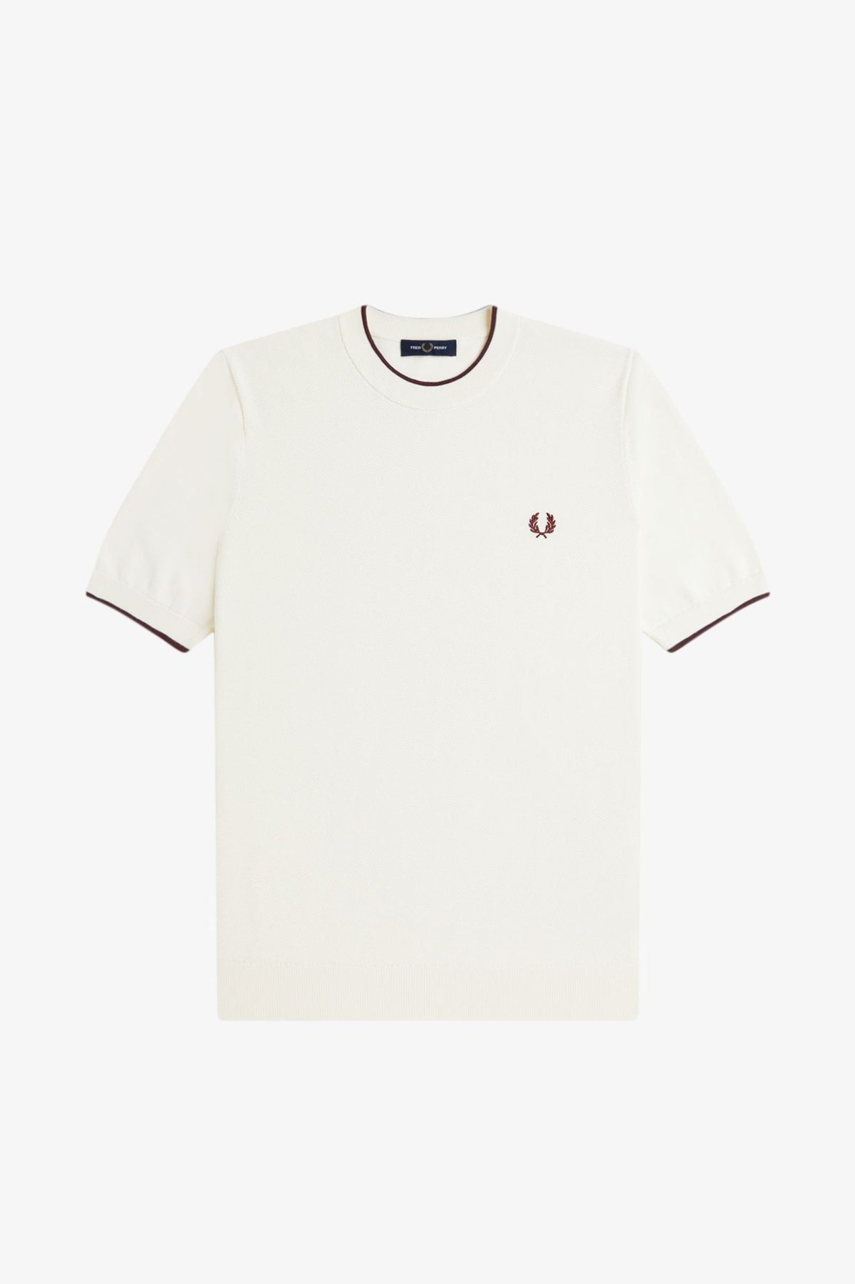 Pique Stitch Knitted T-Shirt - Ecru