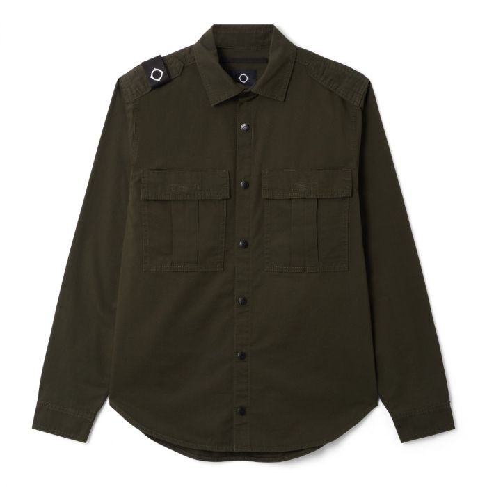 Patch Pocket Button Overshirt - Olive