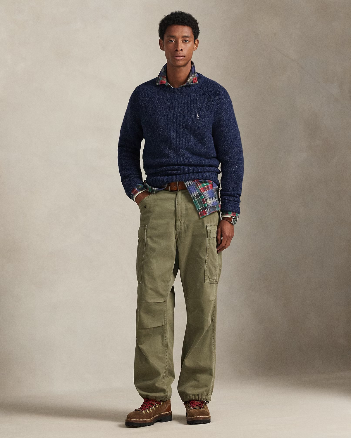 Marled Knitted Wool-Blend Jumper - Navy