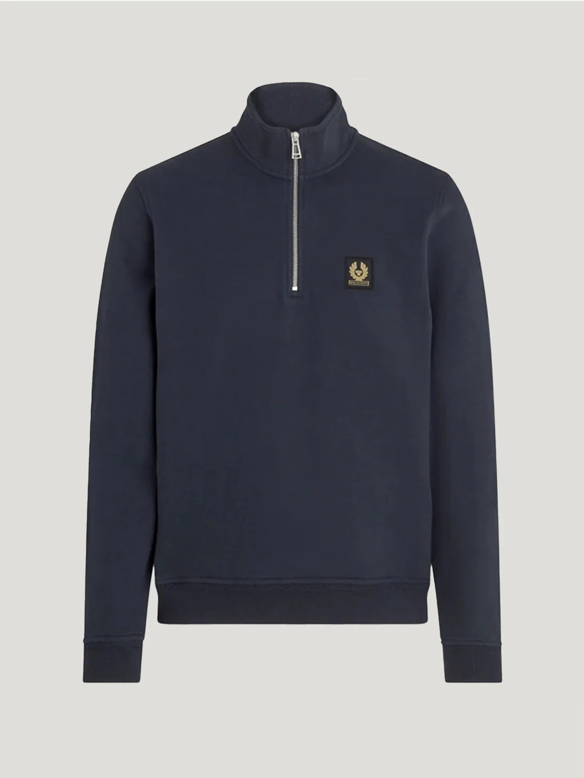 Quarter Zip Cotton Sweatshirt - Navy