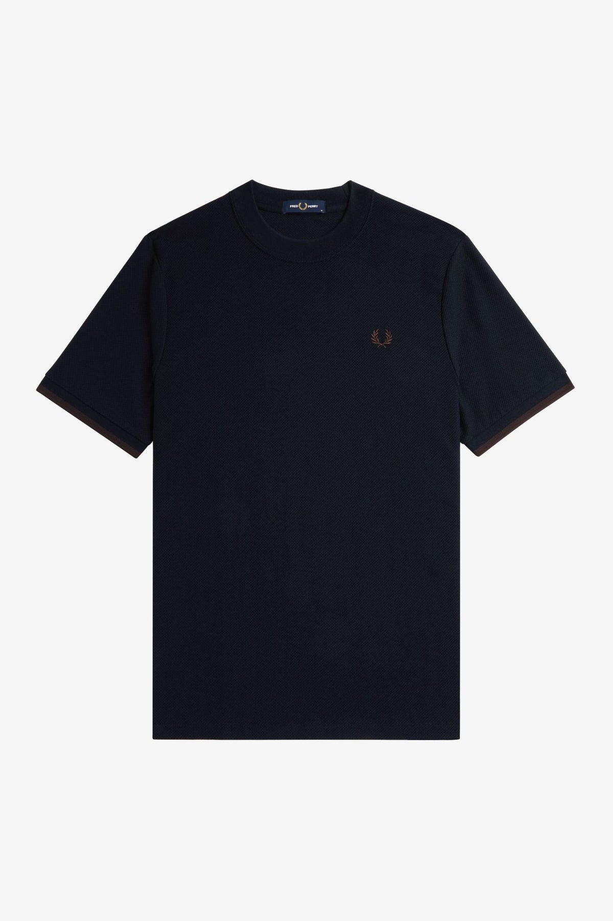 Tipped Cuff Piqué T-Shirt - Navy