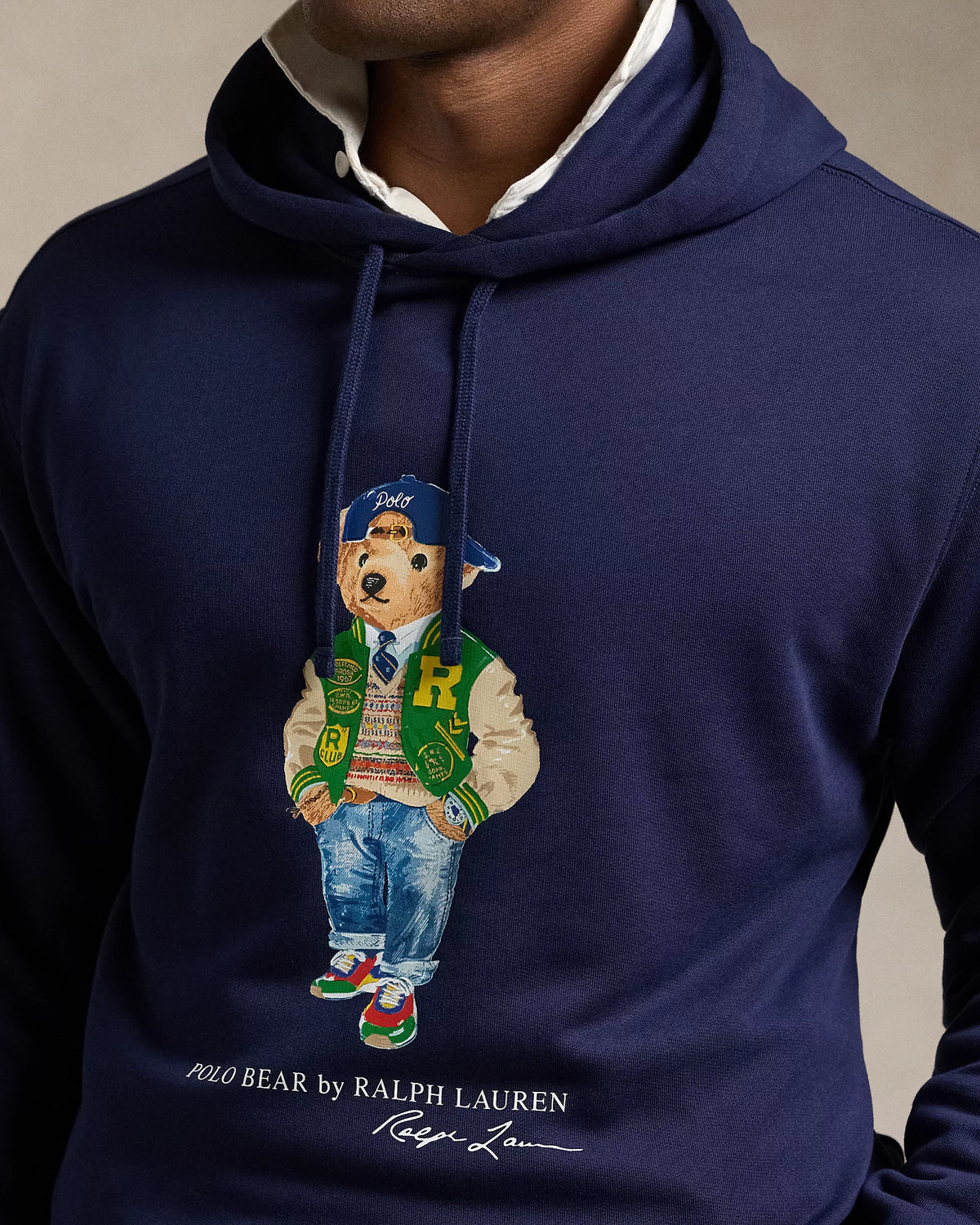 Polo Bear Fleece Hoodie - Navy