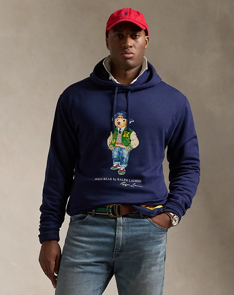 Polo Bear Fleece Hoodie - Navy