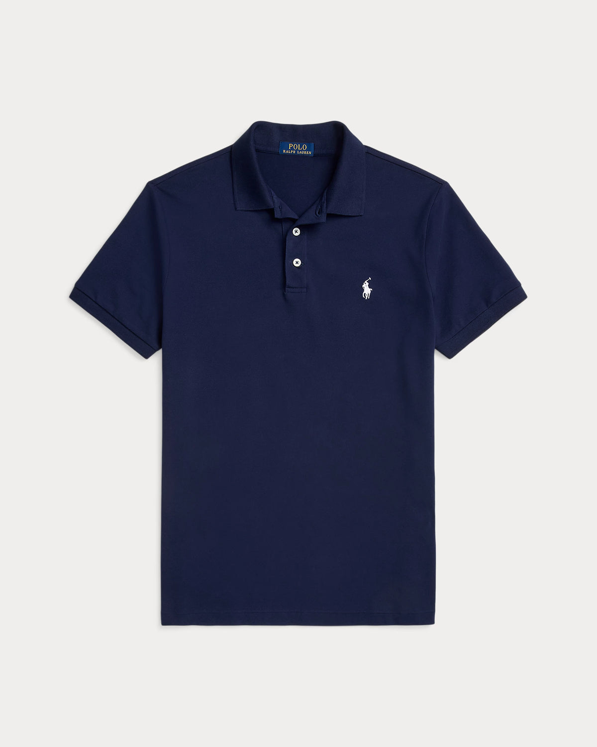 Custom Slim Fit Stretch Mesh Polo - Navy