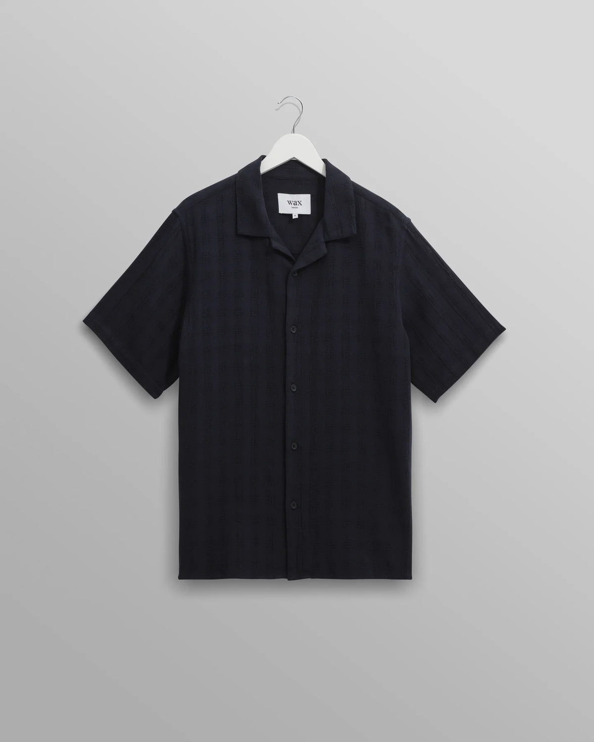Didcot Open Weave Cotton Short-Sleeve Shirt - Navy