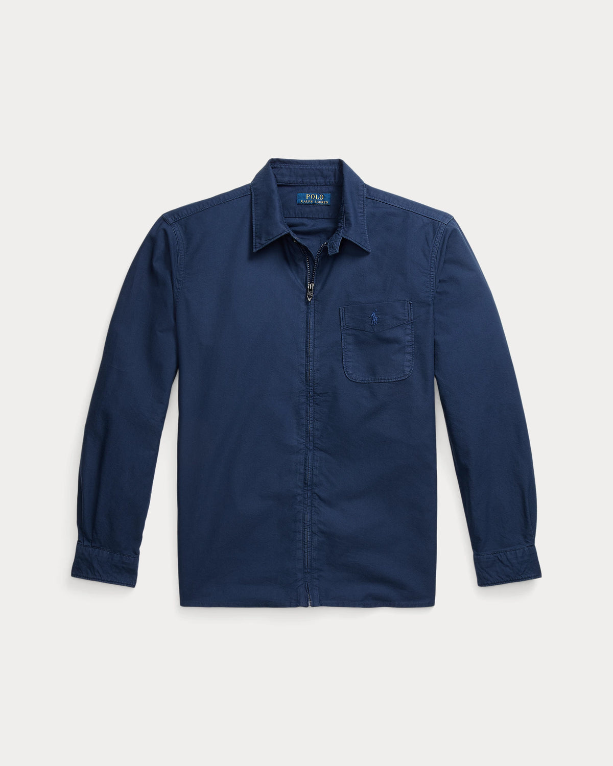 Garment Dyed Oxford Overshirt - Navy