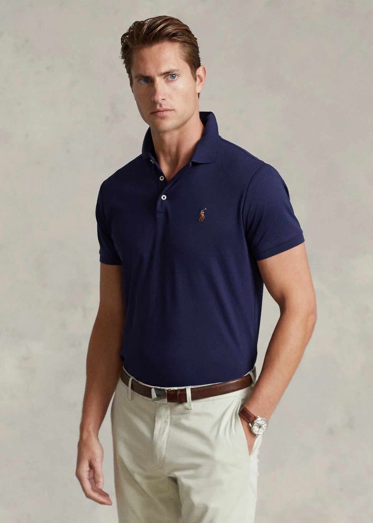 Custom Slim Fit Soft Cotton Polo Shirt - Navy