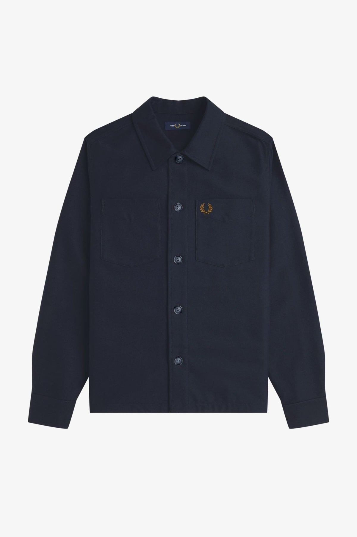 Brushed Twill Cotton Overshirt - Navy