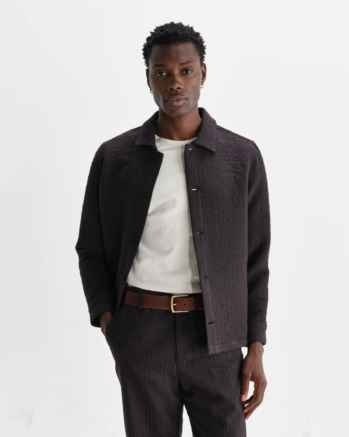 Rockley Floral Quilted Cotton Overshirt - Black