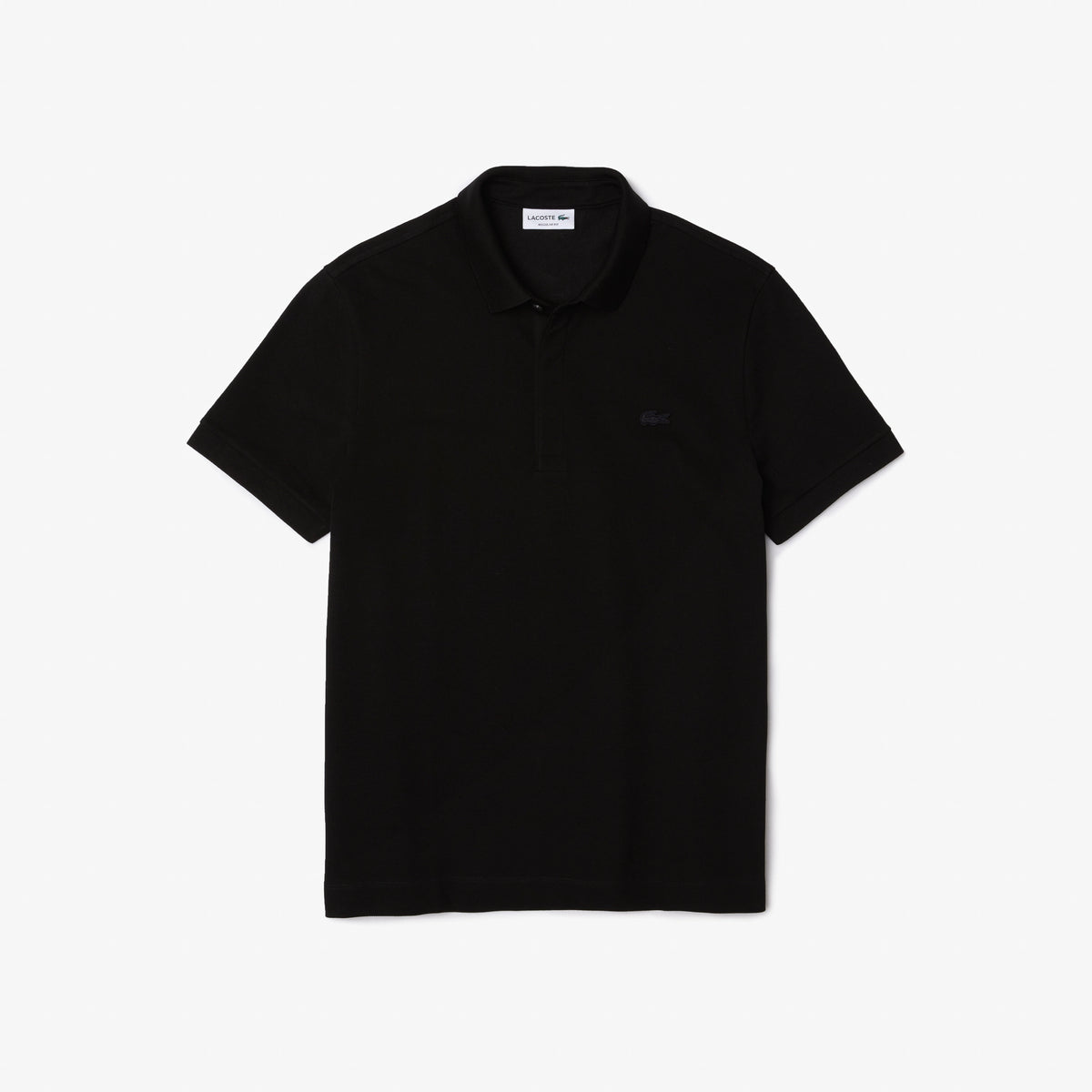 Regular Fit Stretch Cotton Paris Polo - Black