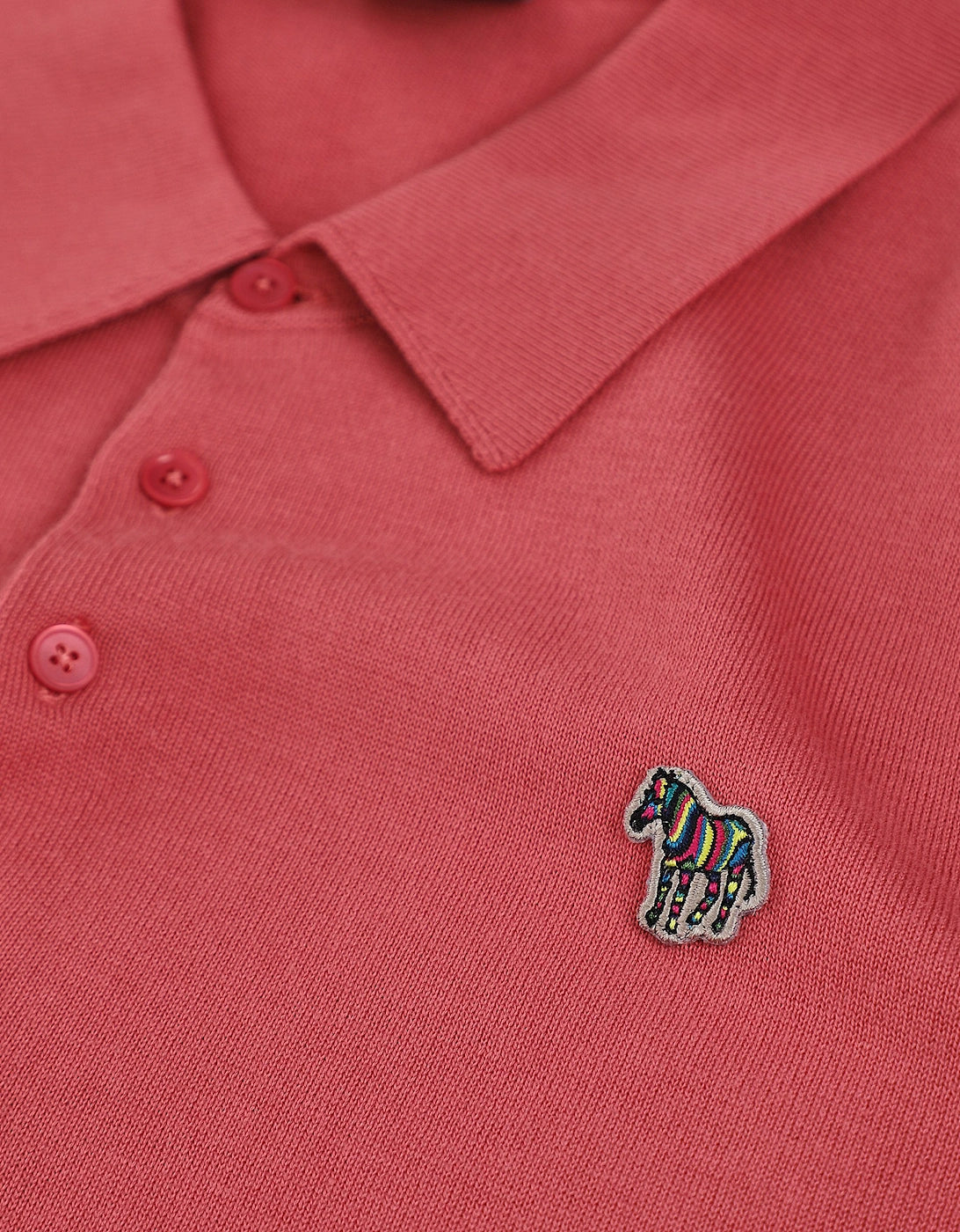 Knitted Zebra Logo Polo - Pink