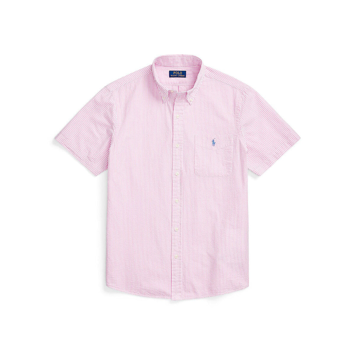 Seersucker Short Sleeved Shirt - Pink