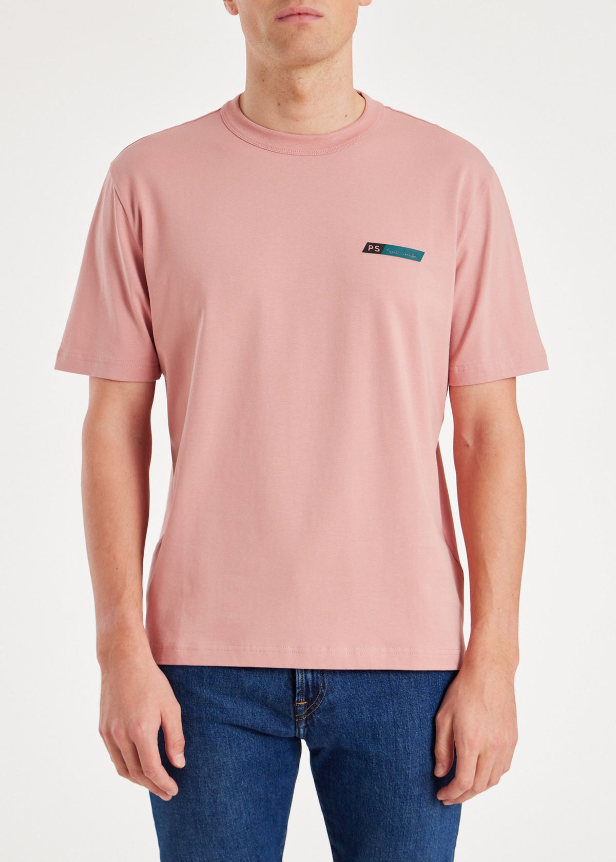 Slant Logo Cotton-Blend T-Shirt - Pink