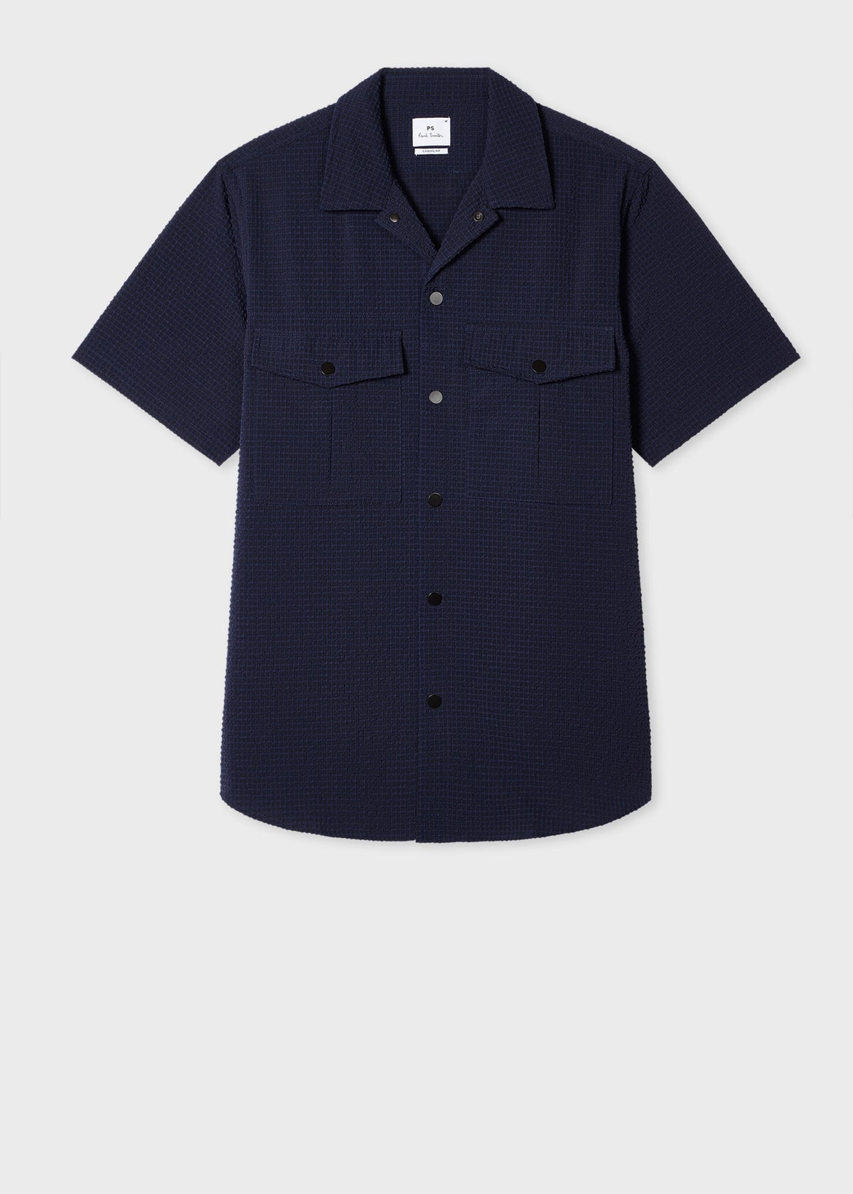 Seersucker Short-Sleeve Shirt - Navy