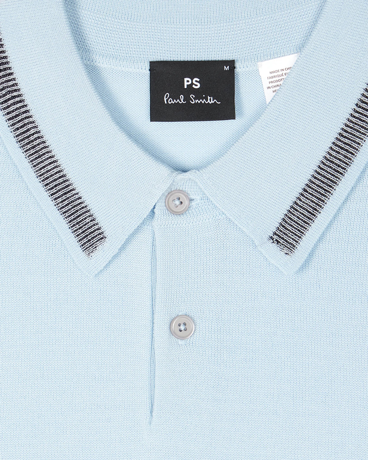 Merino Wool Short Sleeve Polo Shirt - Sky Blue