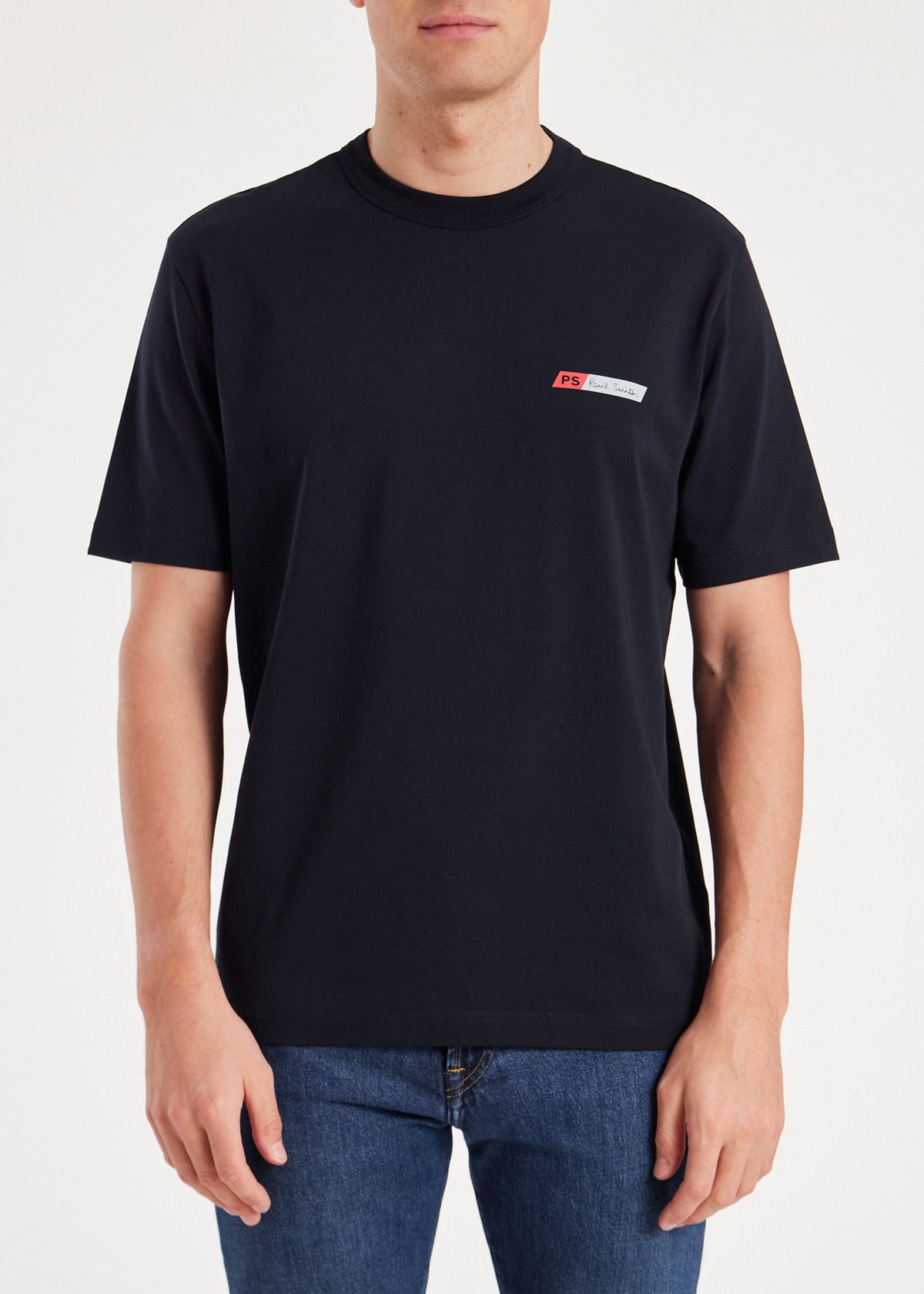 Slant Logo Cotton-Blend T-Shirt - Navy