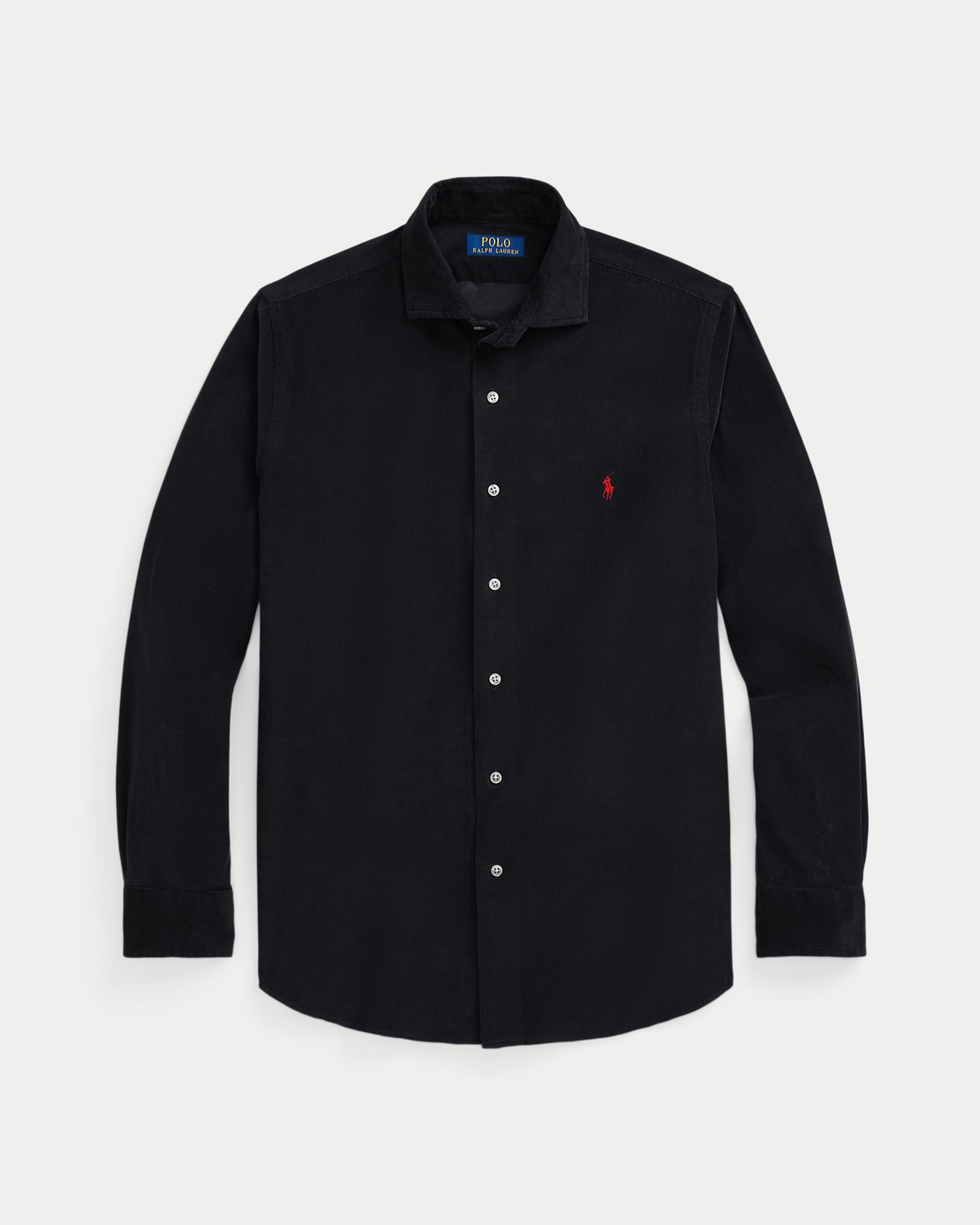 Custom Fit Corduroy Shirt - Black