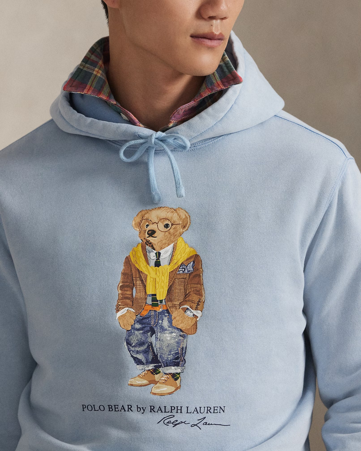 Polo Bear Garment-Dyed Fleece Hoodie - Sky Blue