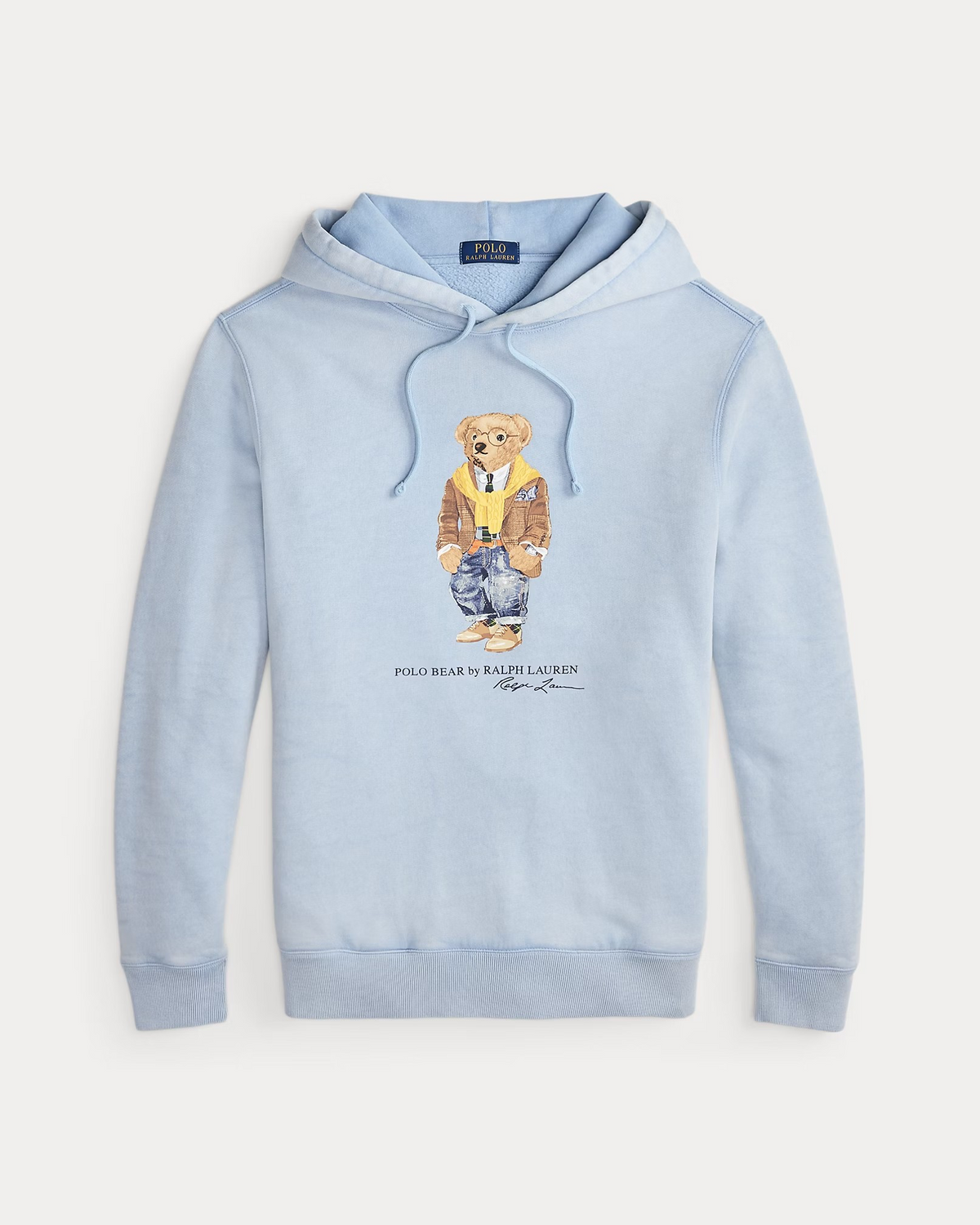 Polo Bear Garment-Dyed Fleece Hoodie - Sky Blue