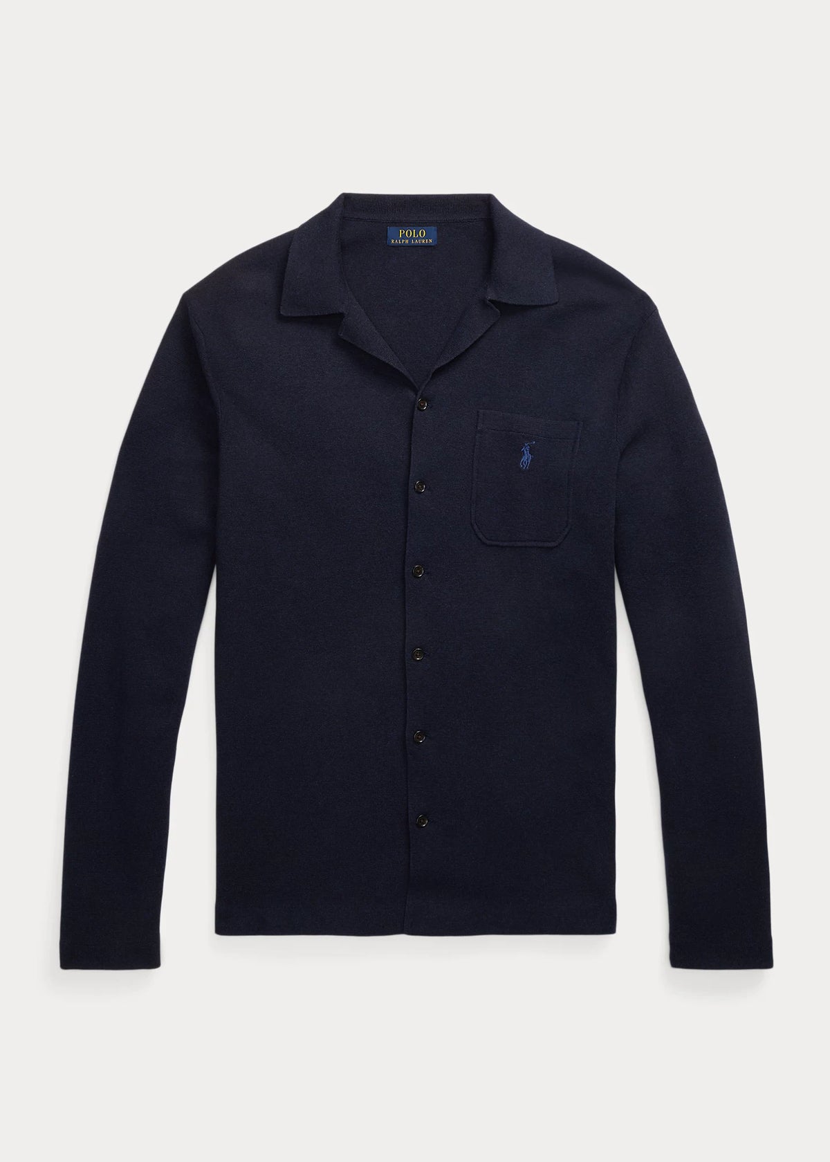 Collared Full Button Cardigan - Navy
