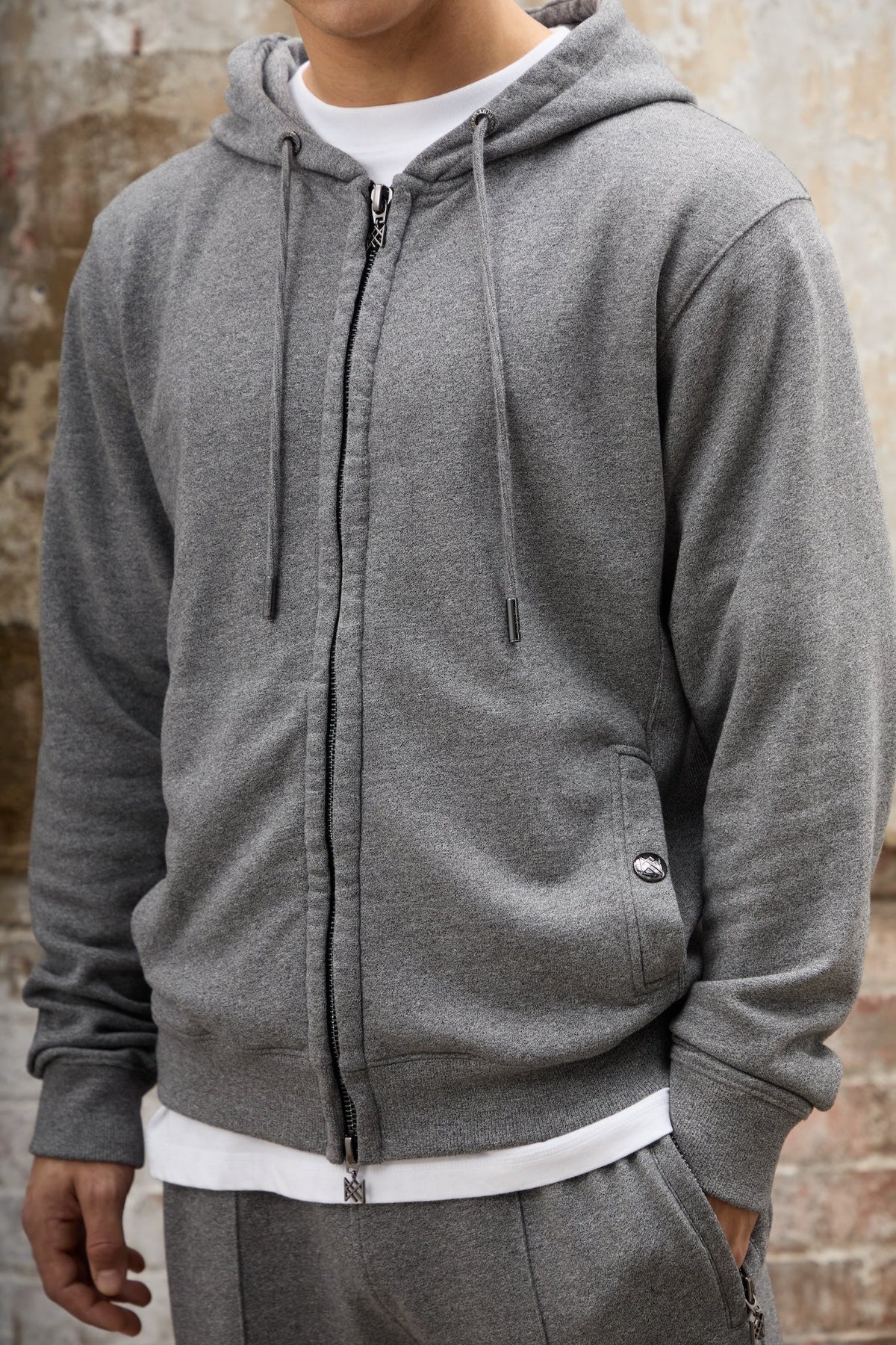 Prince Zip Through Hoodie - Grey